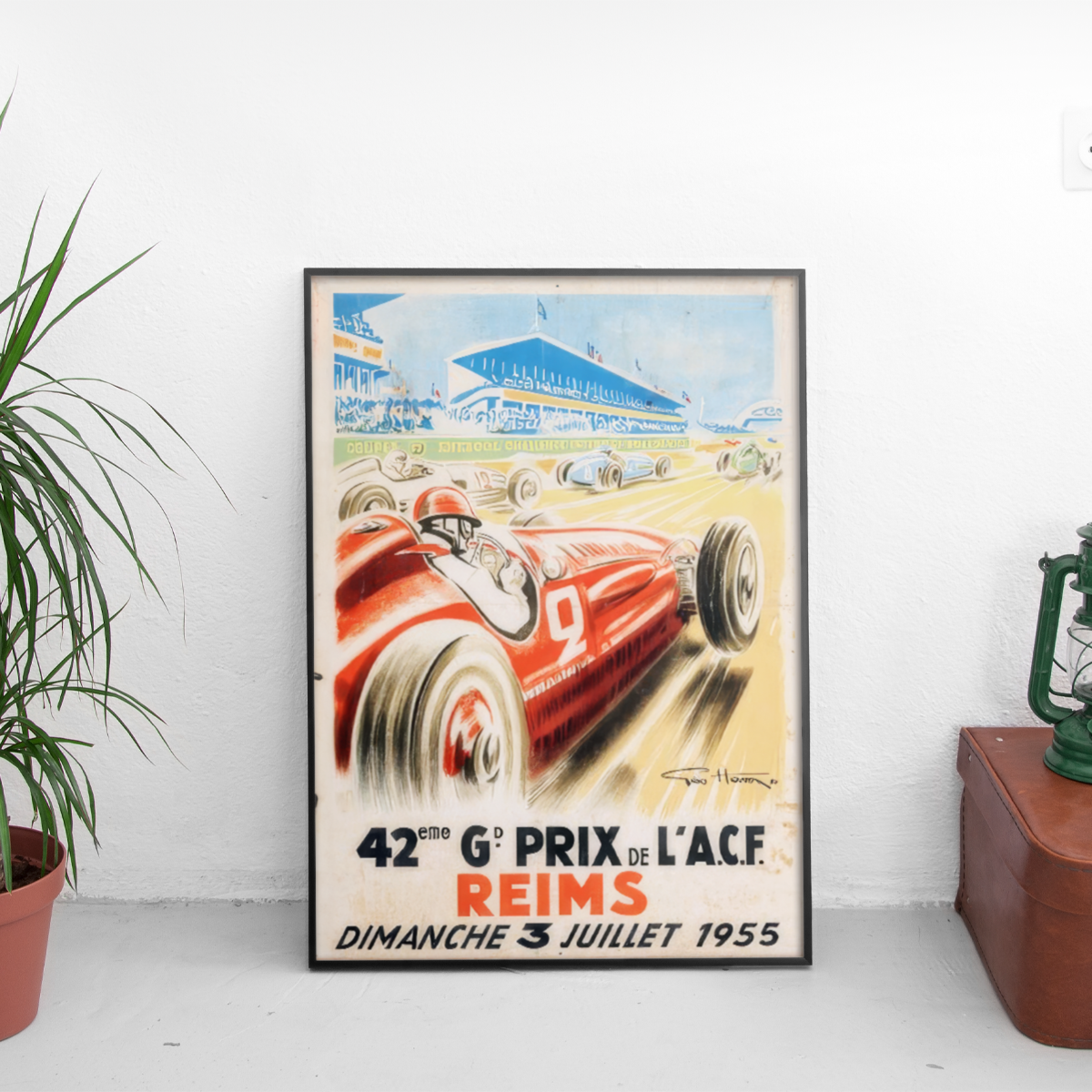French Grand Prix Reims '55 Formula 1 - framed wall mockup
