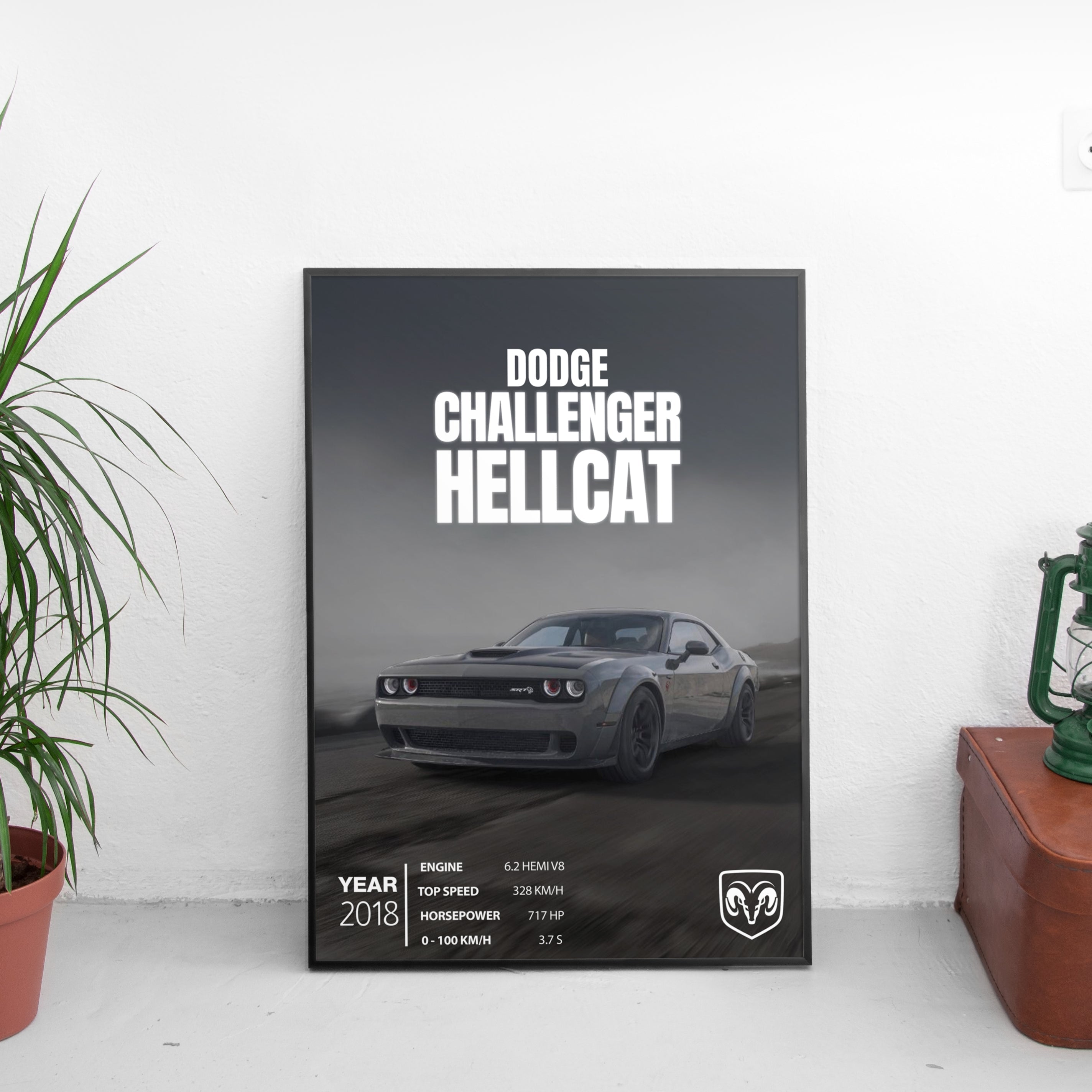 Dodge Challenger Poster (2018) - Custom Car Poster