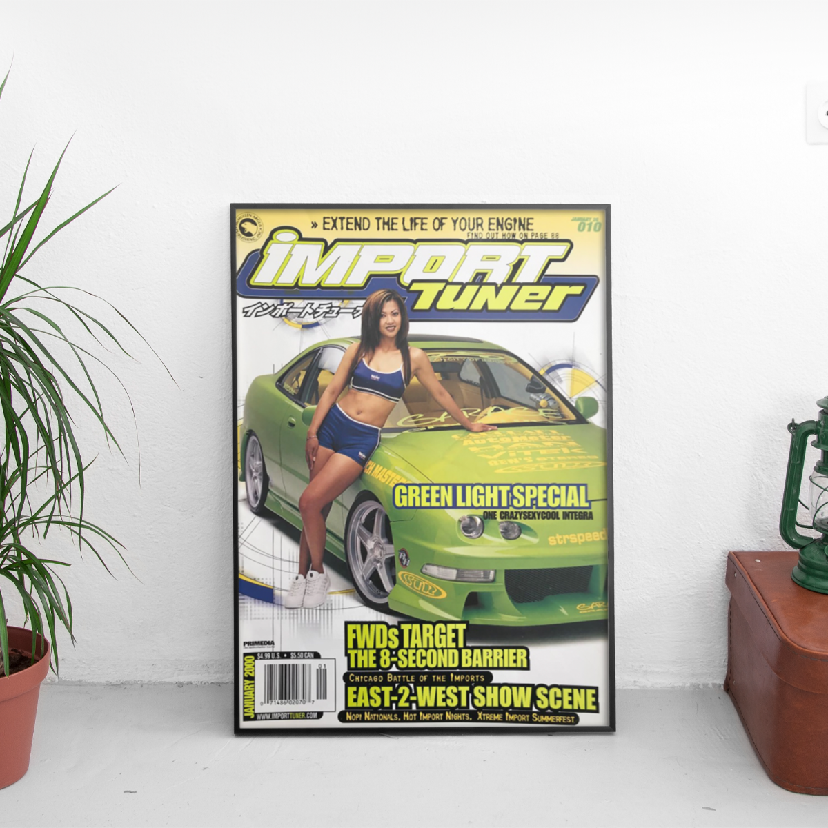 Import Tuner - Green Light Special Acura - framed wall mockup