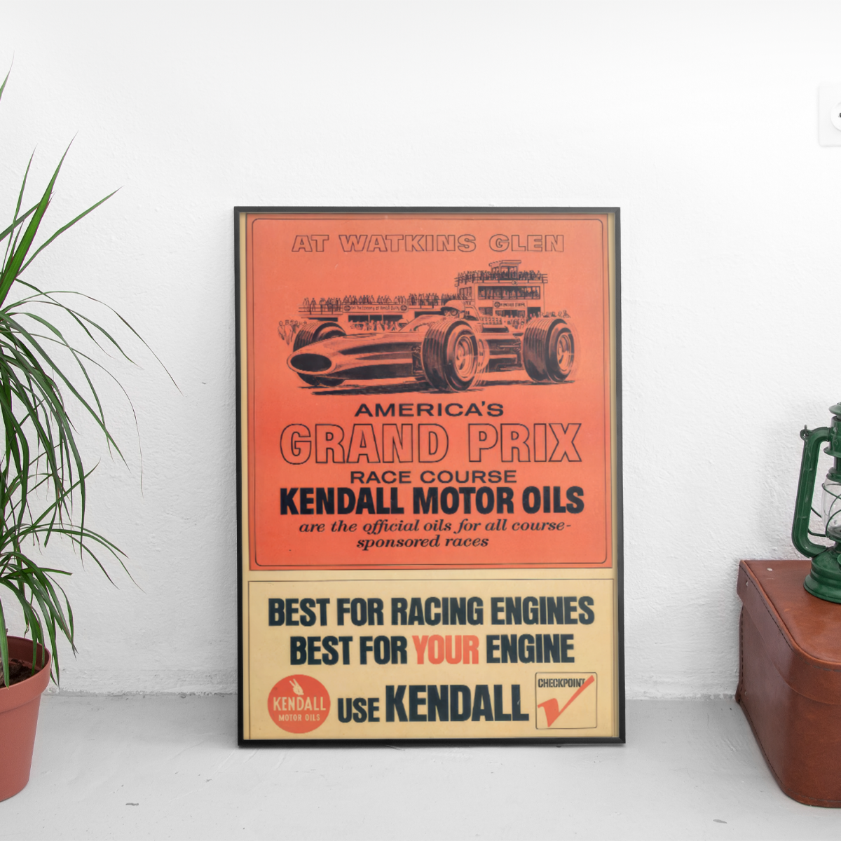Kendall Motor Oils Watkins Glen Americas - framed wall mockup