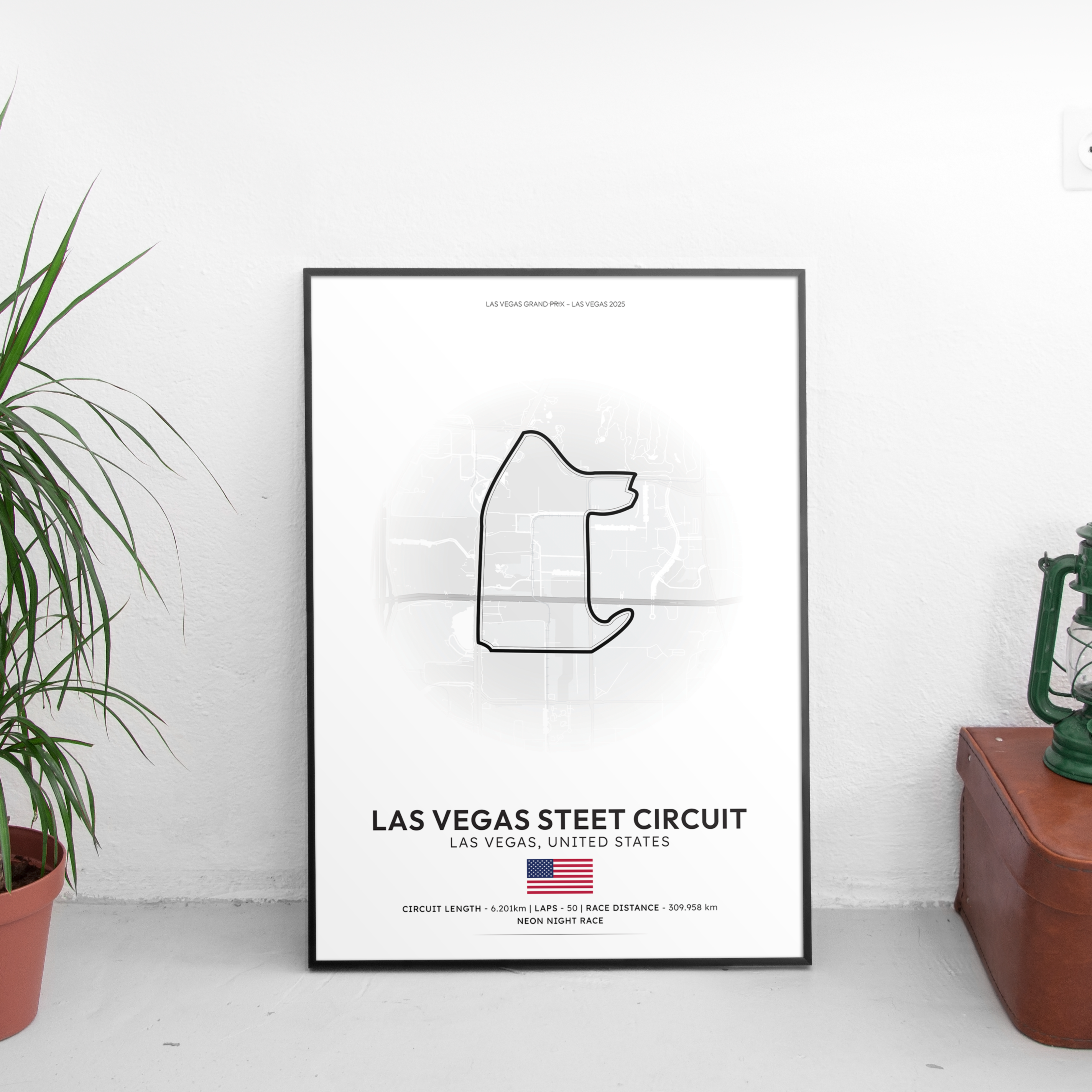 LAS VEGAS Track Poster - Custom Car Poster