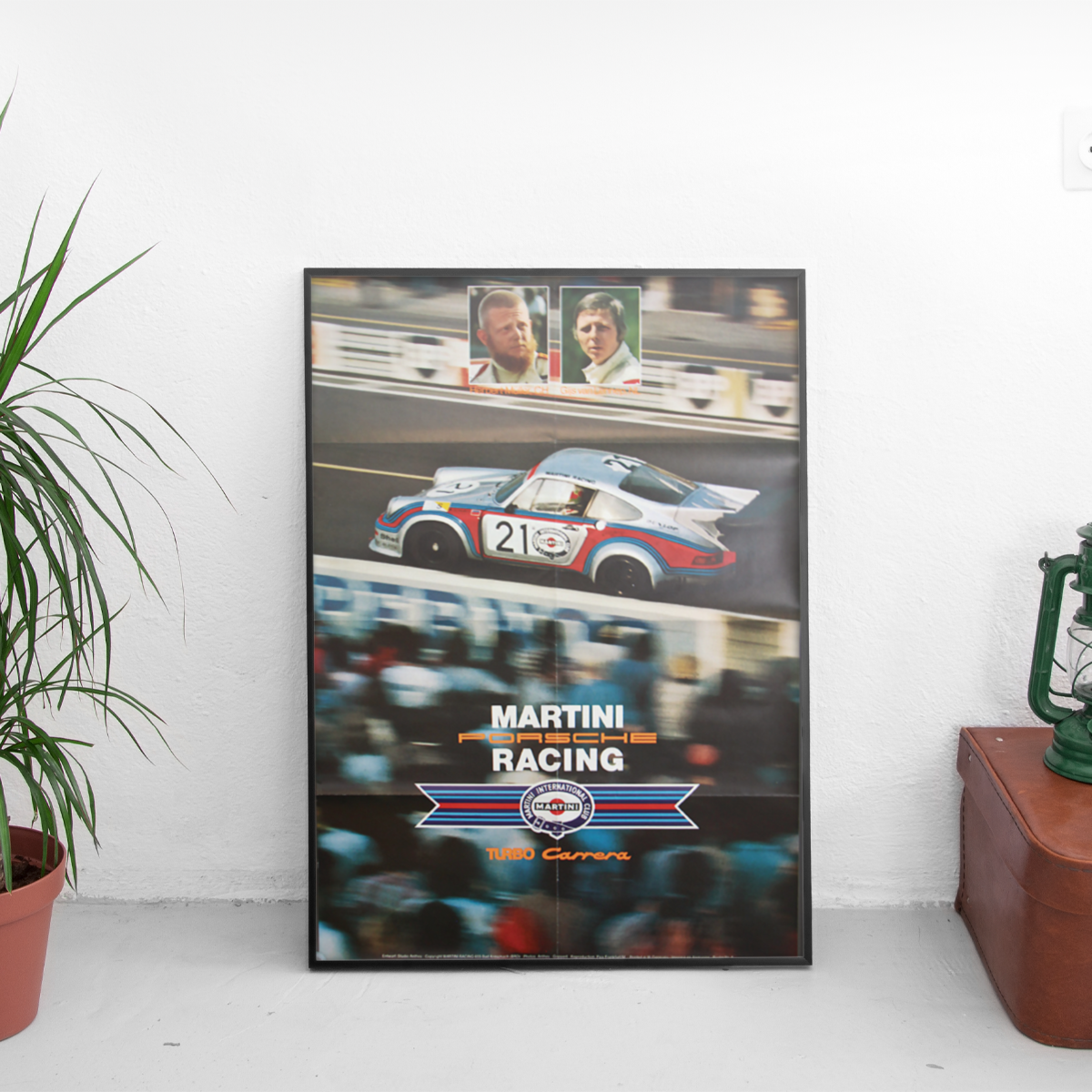 Martini Porsche Turbo Carrera RSR Le Mans - framed wall mockup