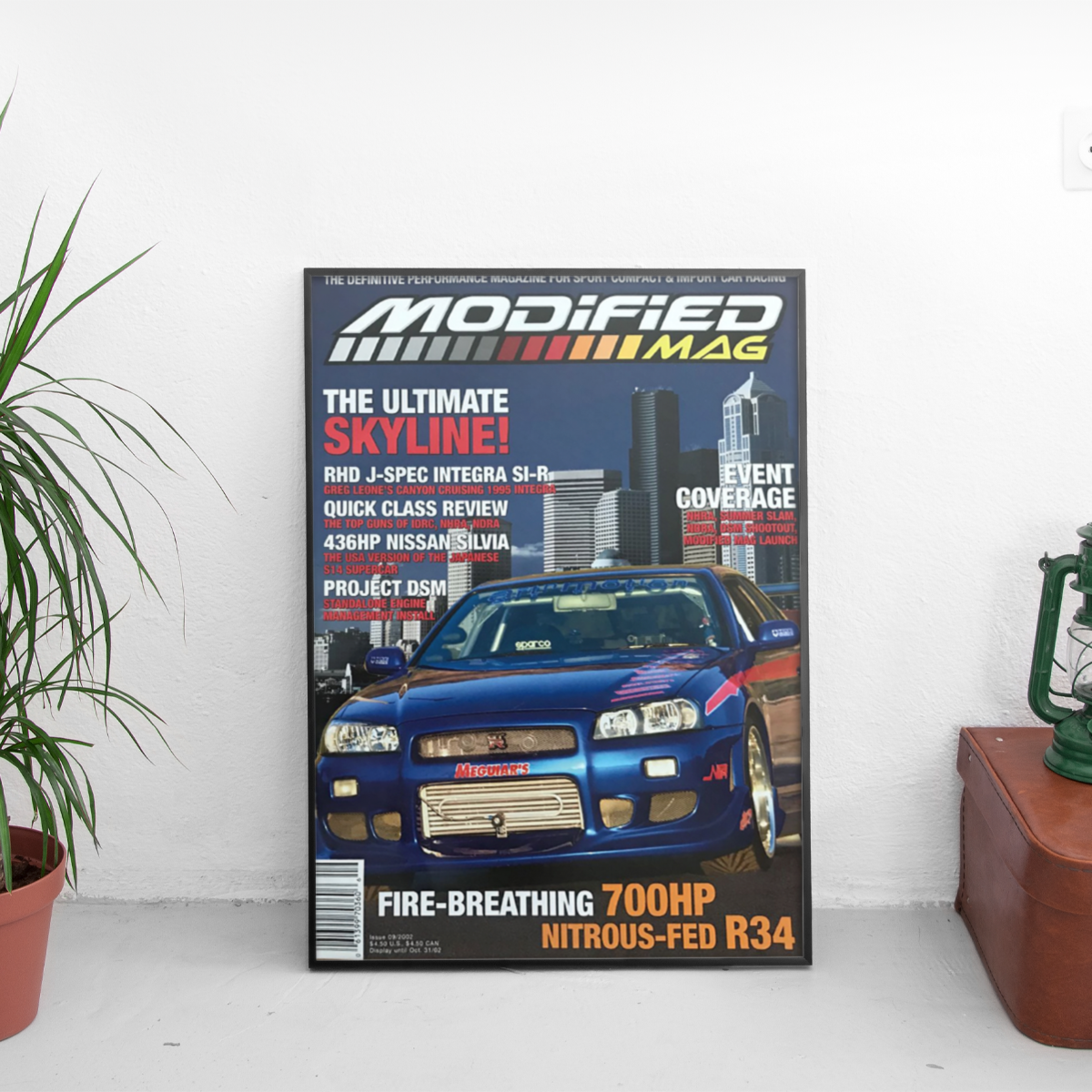 Modified Ultimate Skyline 700HP Nitrous R34 - framed wall mockup