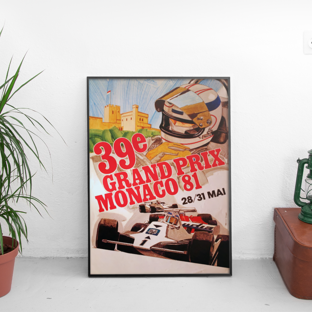 Monaco Grand Prix '81 39th Formula 1 - framed wall mockup