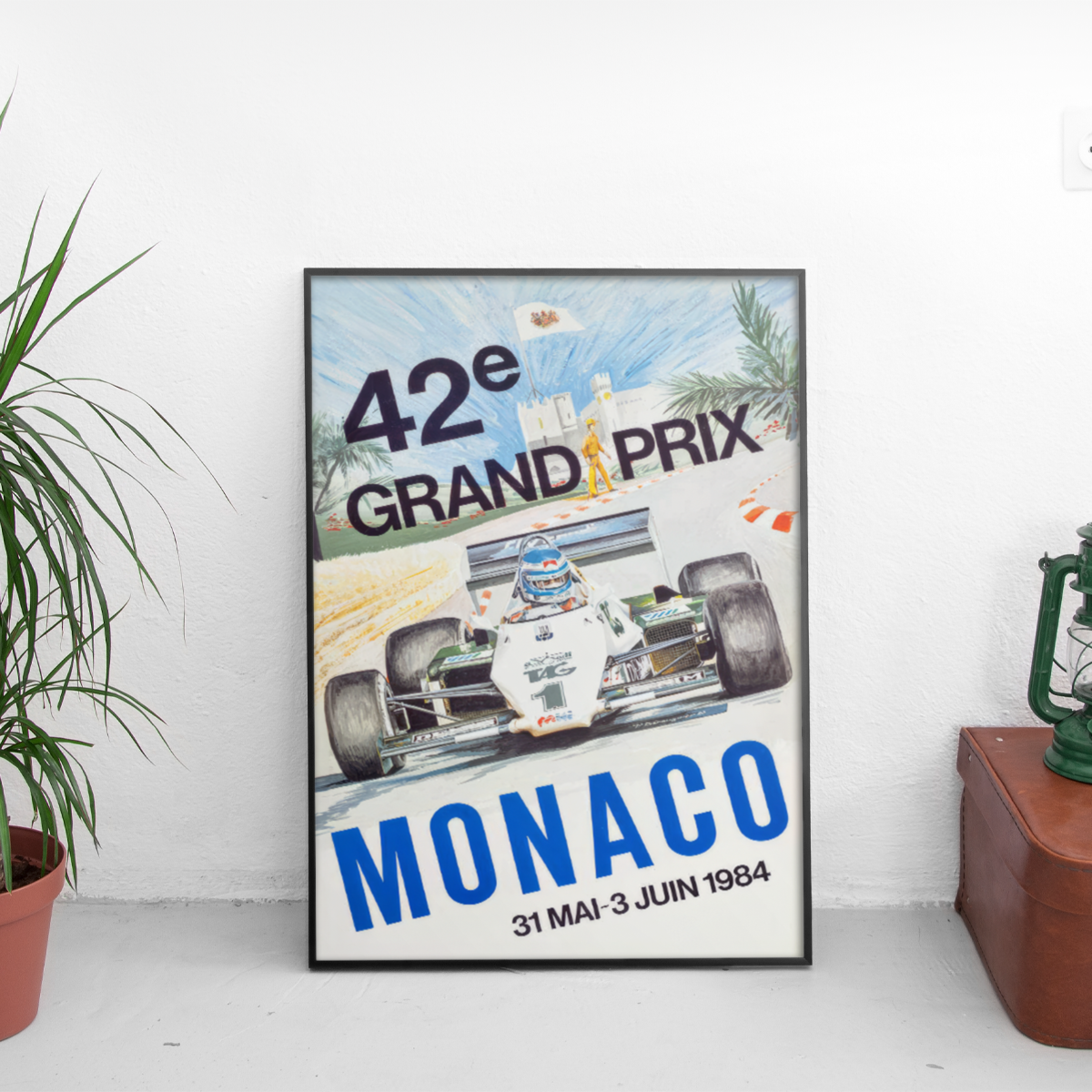Monaco Grand Prix '84 42nd TAG Williams - framed wall mockup