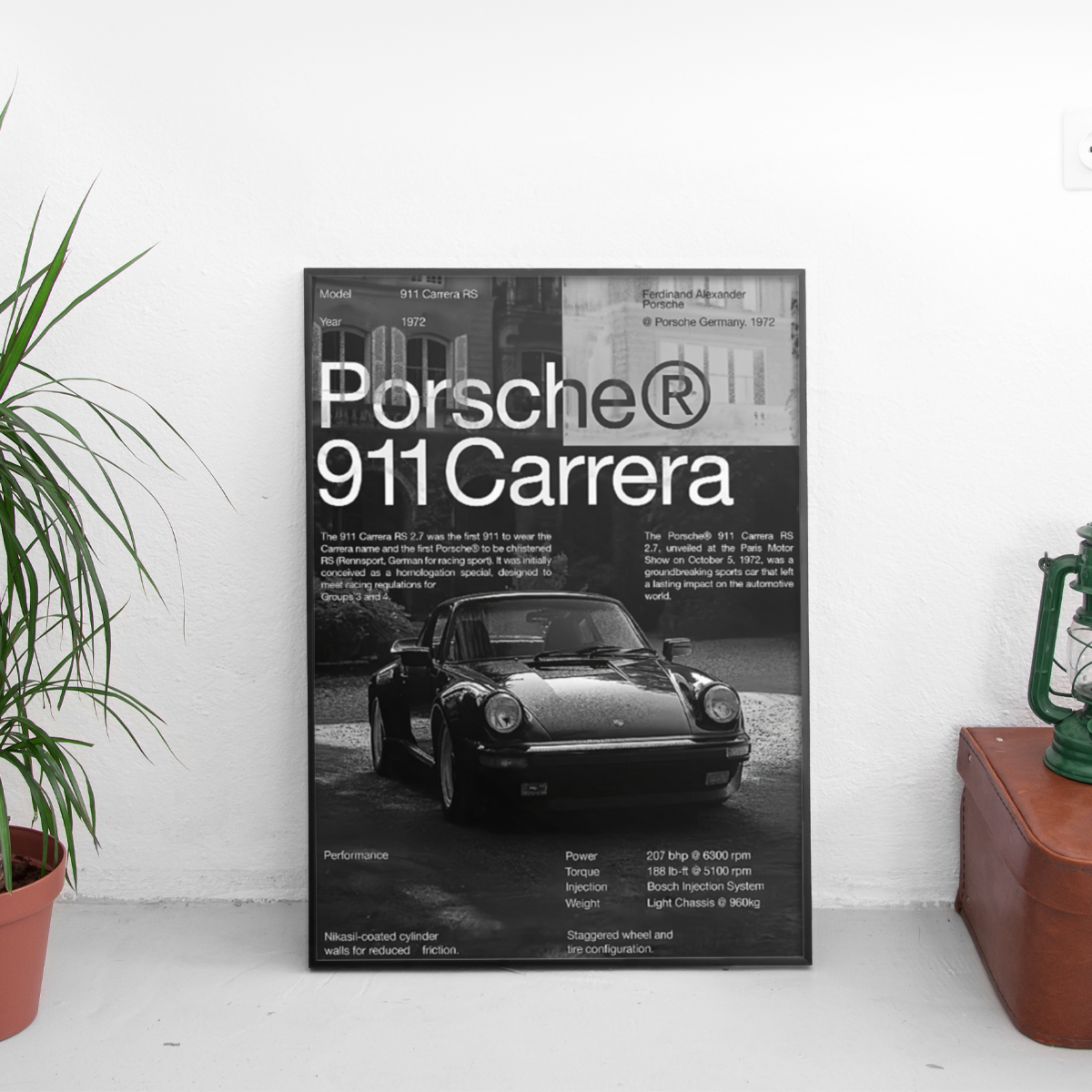 Porsche 911 Carrera Poster (1972) - Custom Car Poster