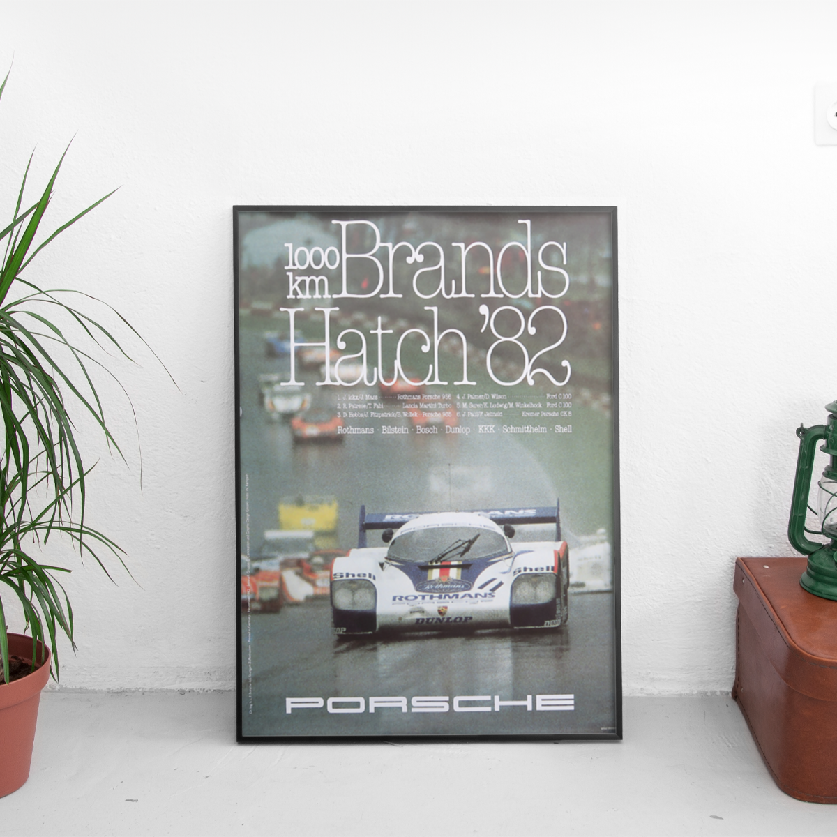 Porsche 1000km Brands Hatch '82 956 Rothmans - framed wall mockup