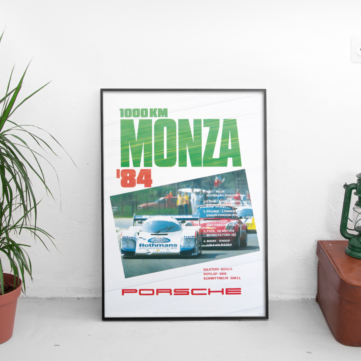 Porsche 1000km Monza '84 956 Rothmans Ickx - framed wall mockup