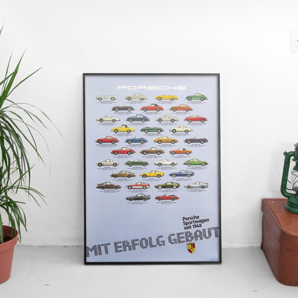 Porsche Sportwagen Since 1948 - framed wall mockup