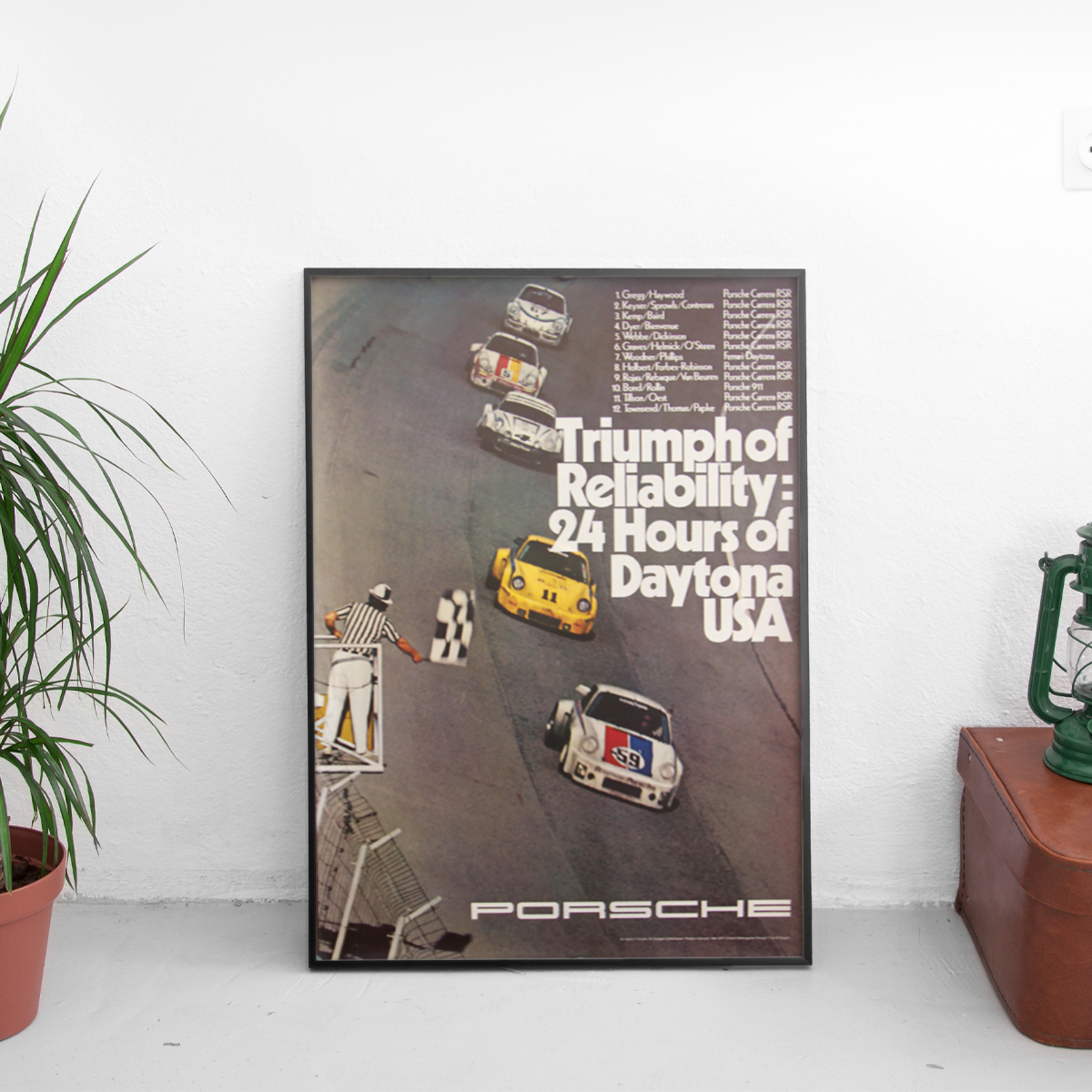 Porsche Triumph of Reliability 24 Hours - framed wall mockup