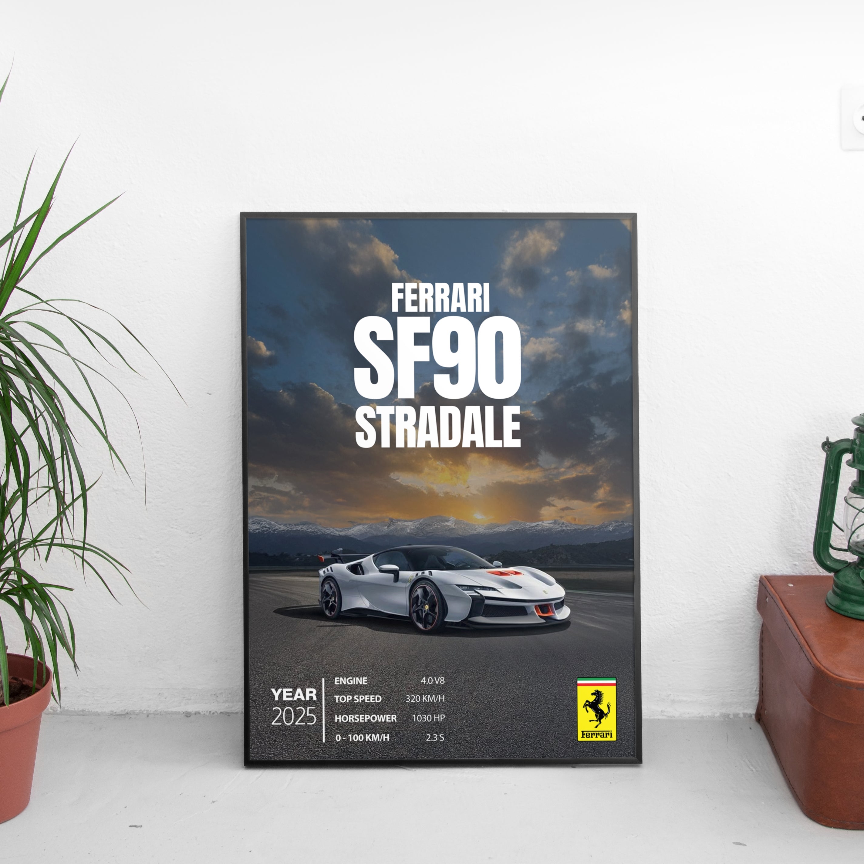 Ferrari SF90 Stradale Poster (2025) - Custom Car Poster