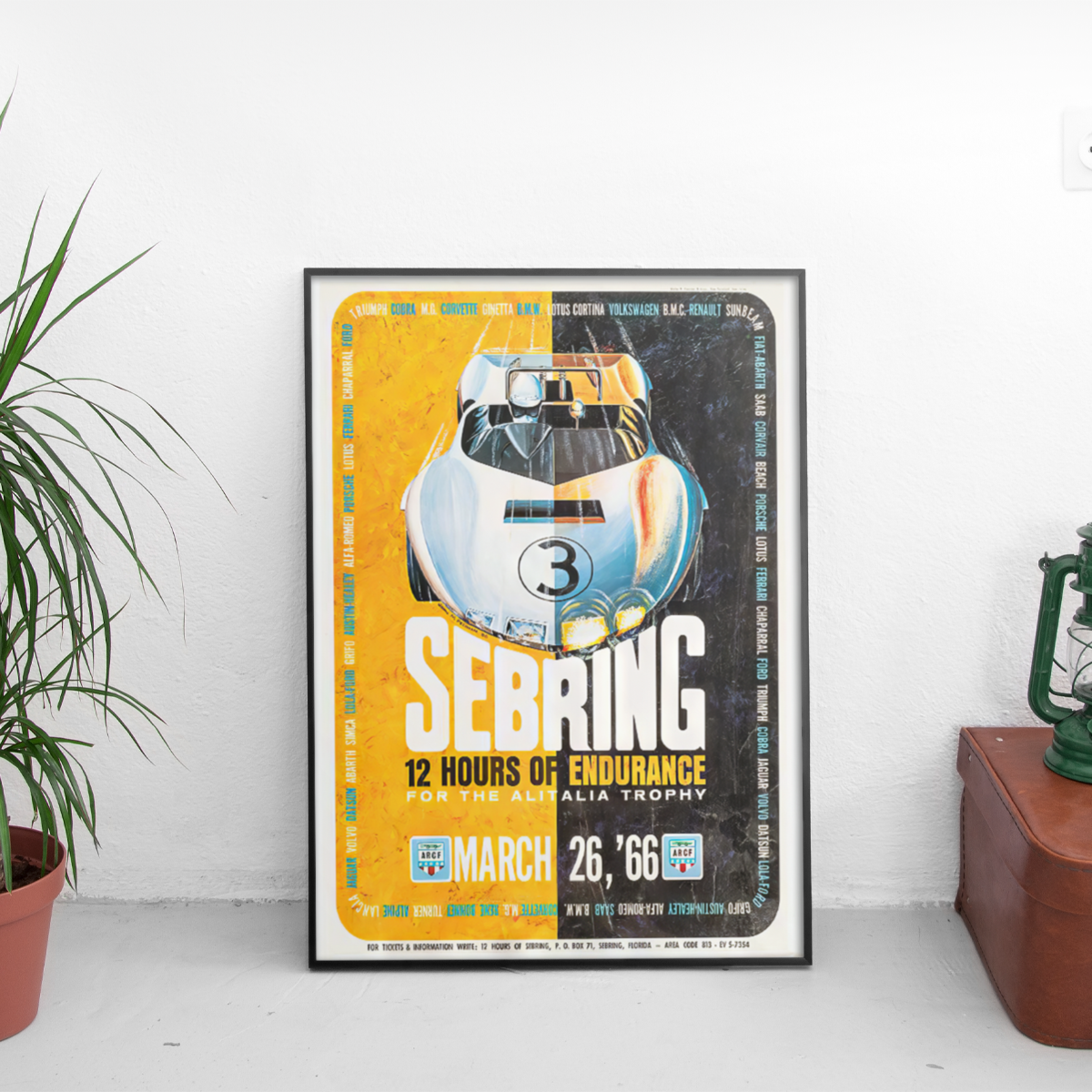 Sebring 12 Hours Endurance '66 Alitalia - framed wall mockup