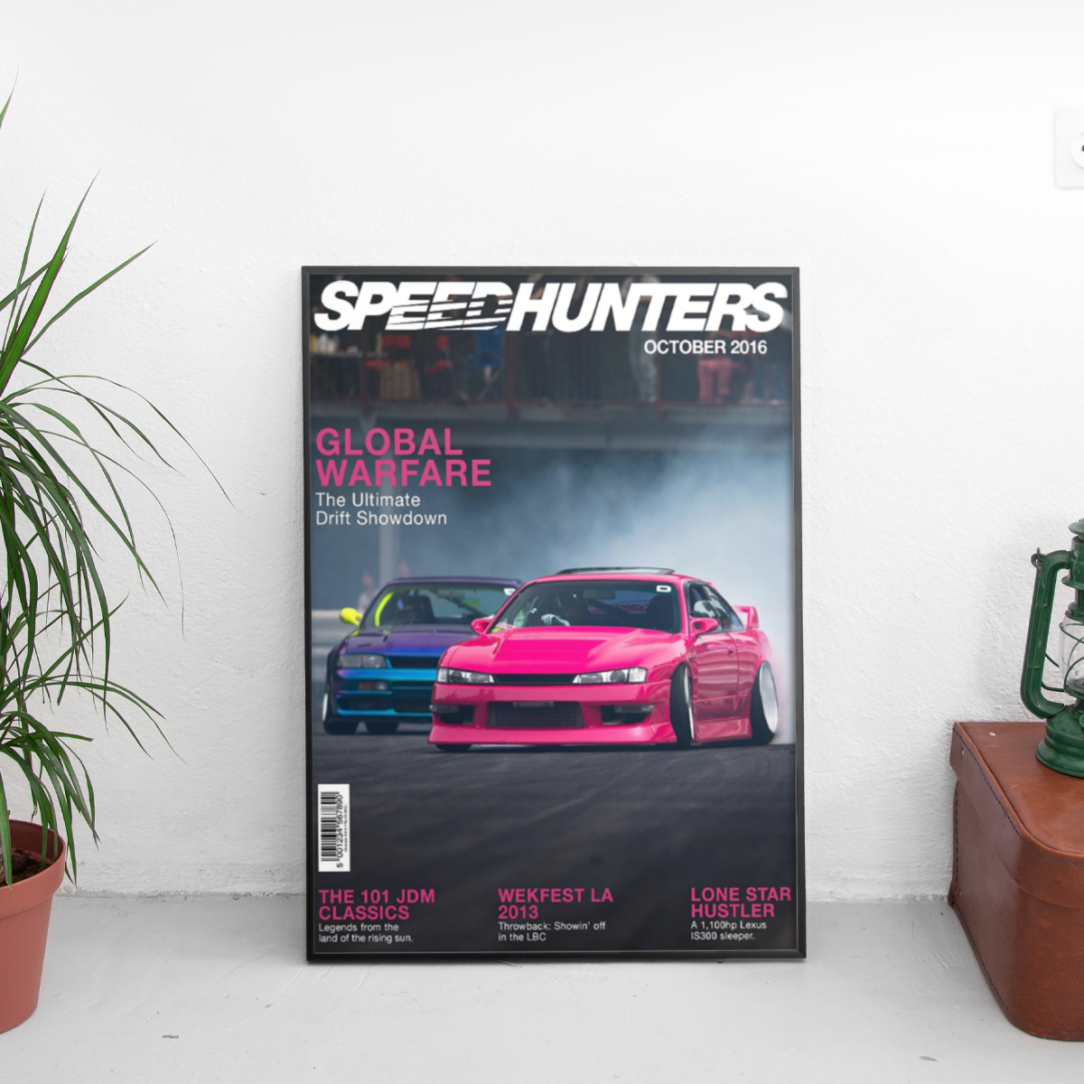 Speedhunters - Global Warfare Pink Nissan - framed wall mockup
