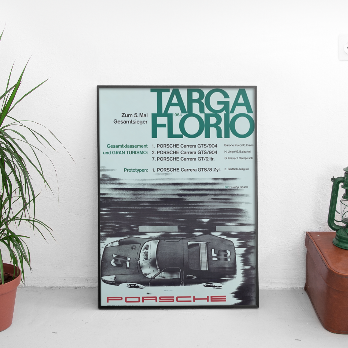 Targa Florio '64 - Porsche 904 GTS - framed wall mockup