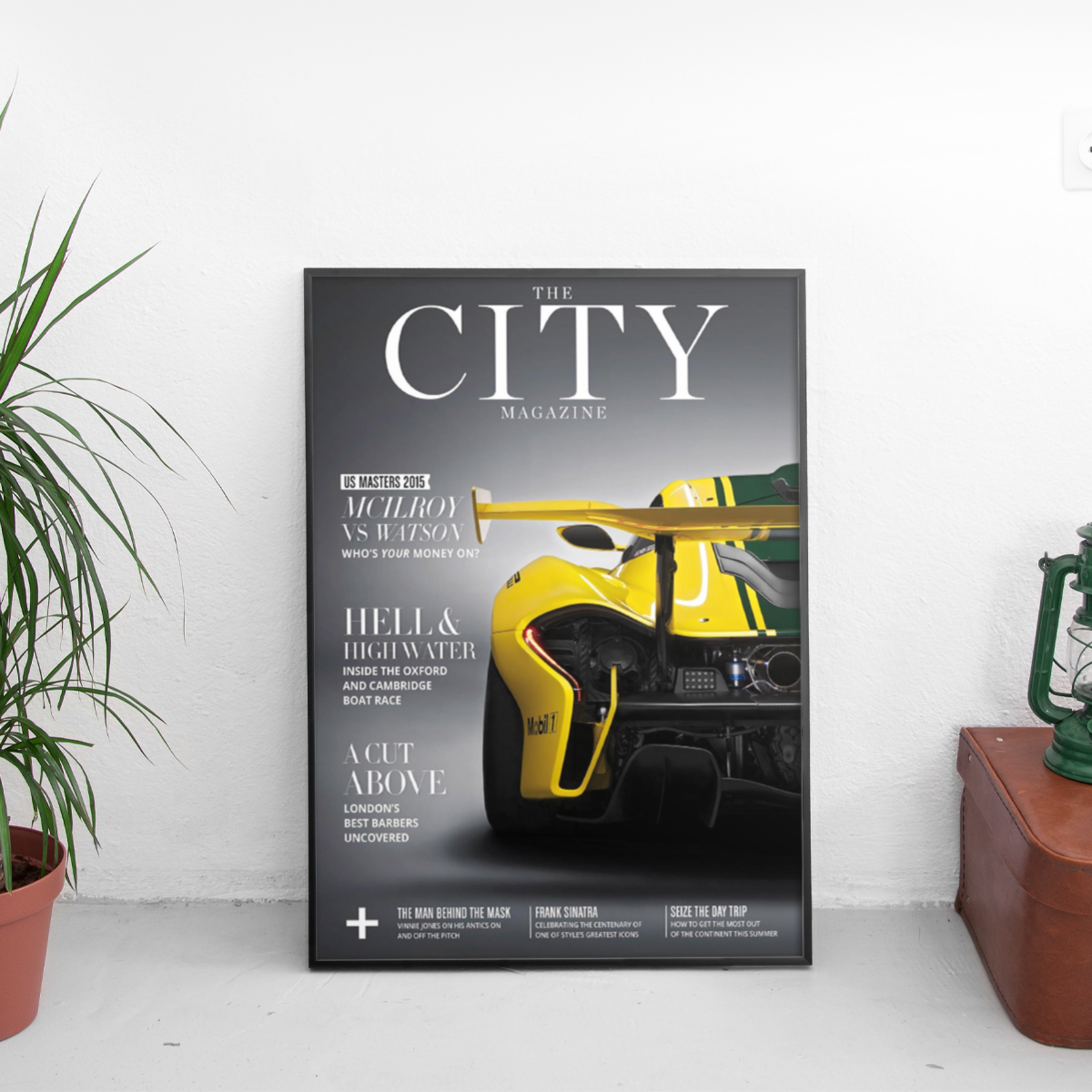 McLaren P1 GTR - The City Mag - framed wall mockup