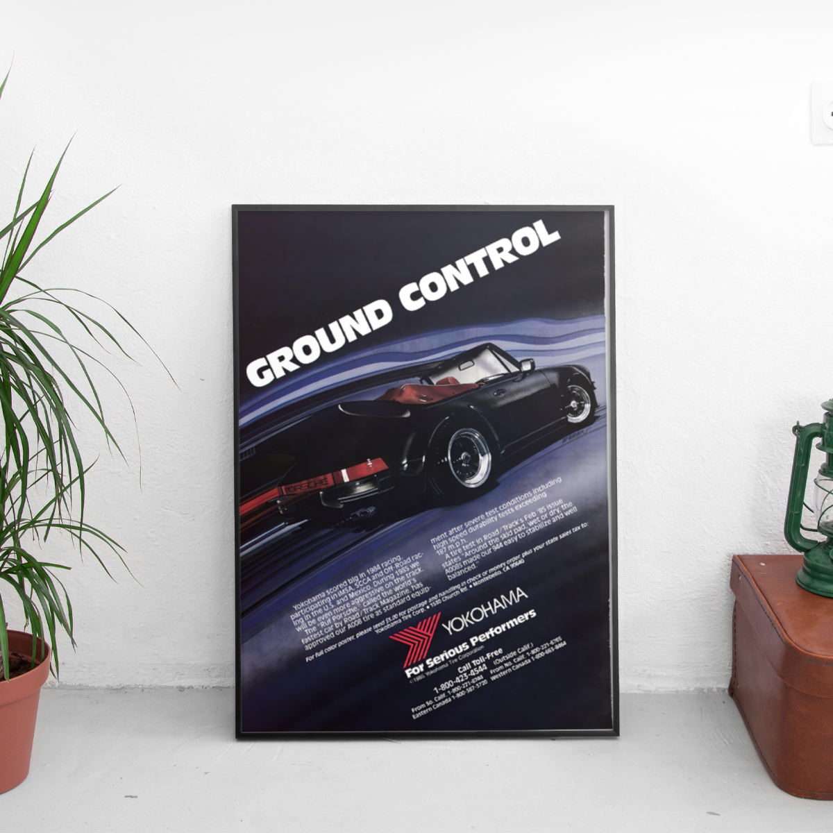 Yokohama Ground Control - RUF Porsche - framed wall mockup