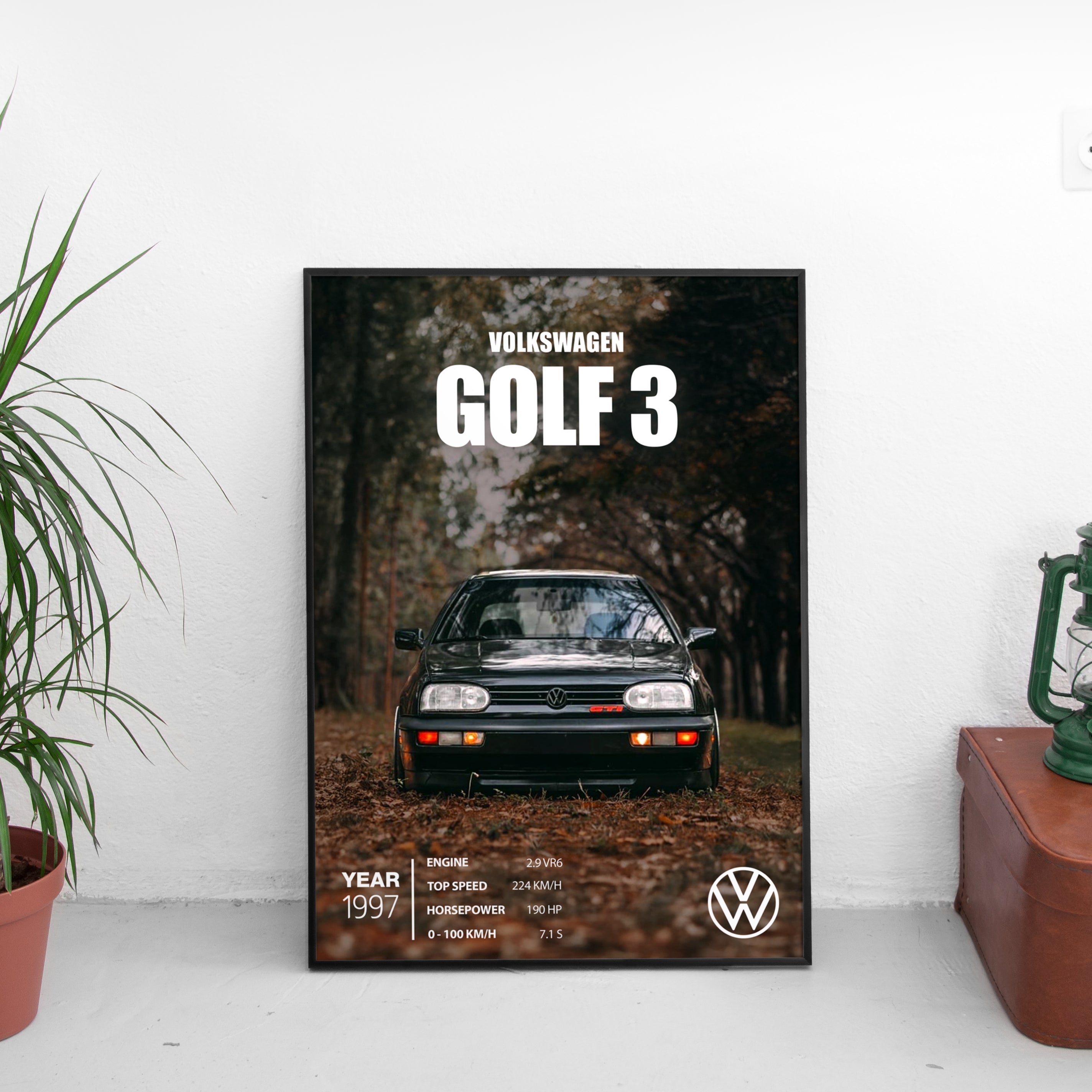 Volkswagen Golf 3 Poster (1997) - Custom Car Poster