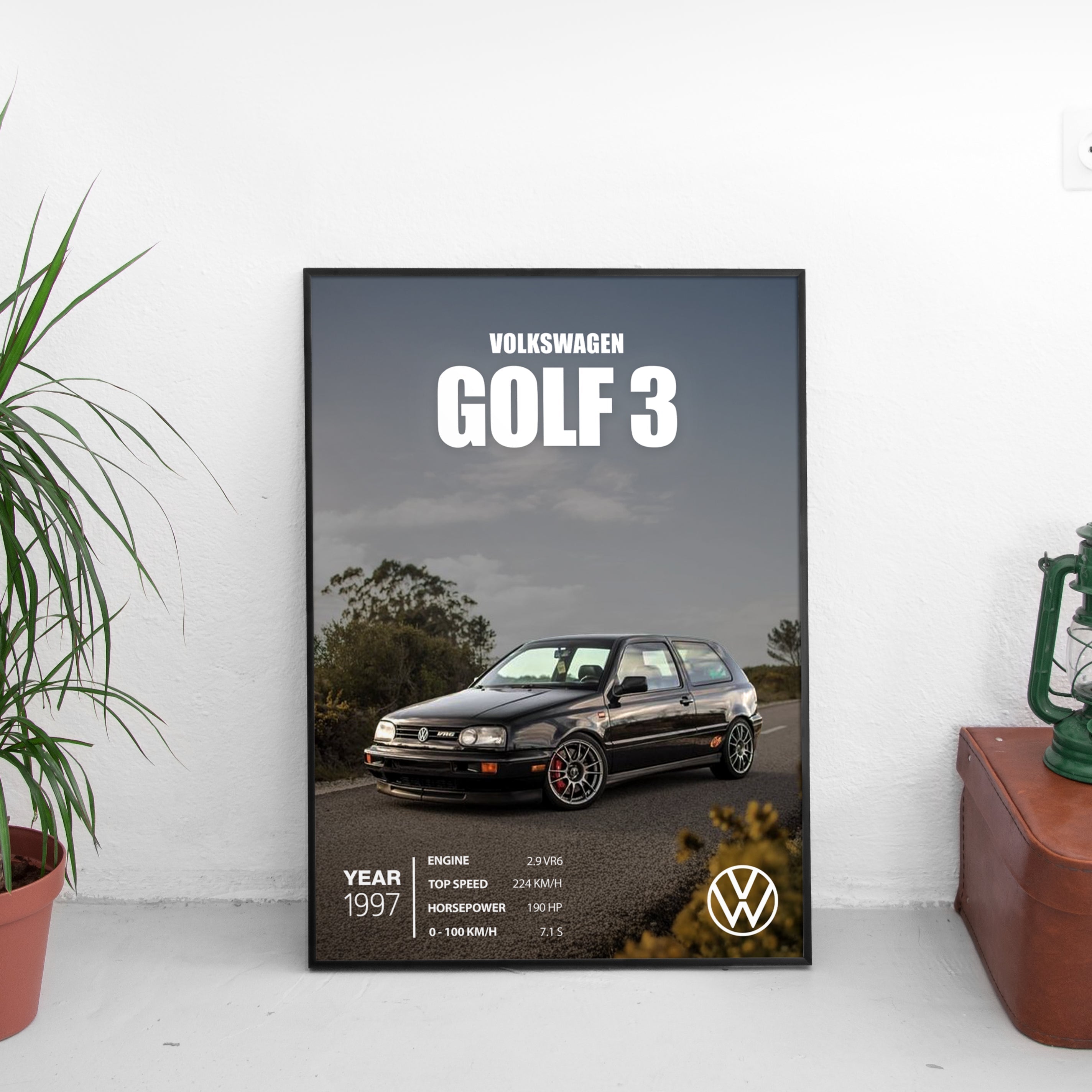 Volkswagen Golf 3 Poster (1997) - Custom Car Poster