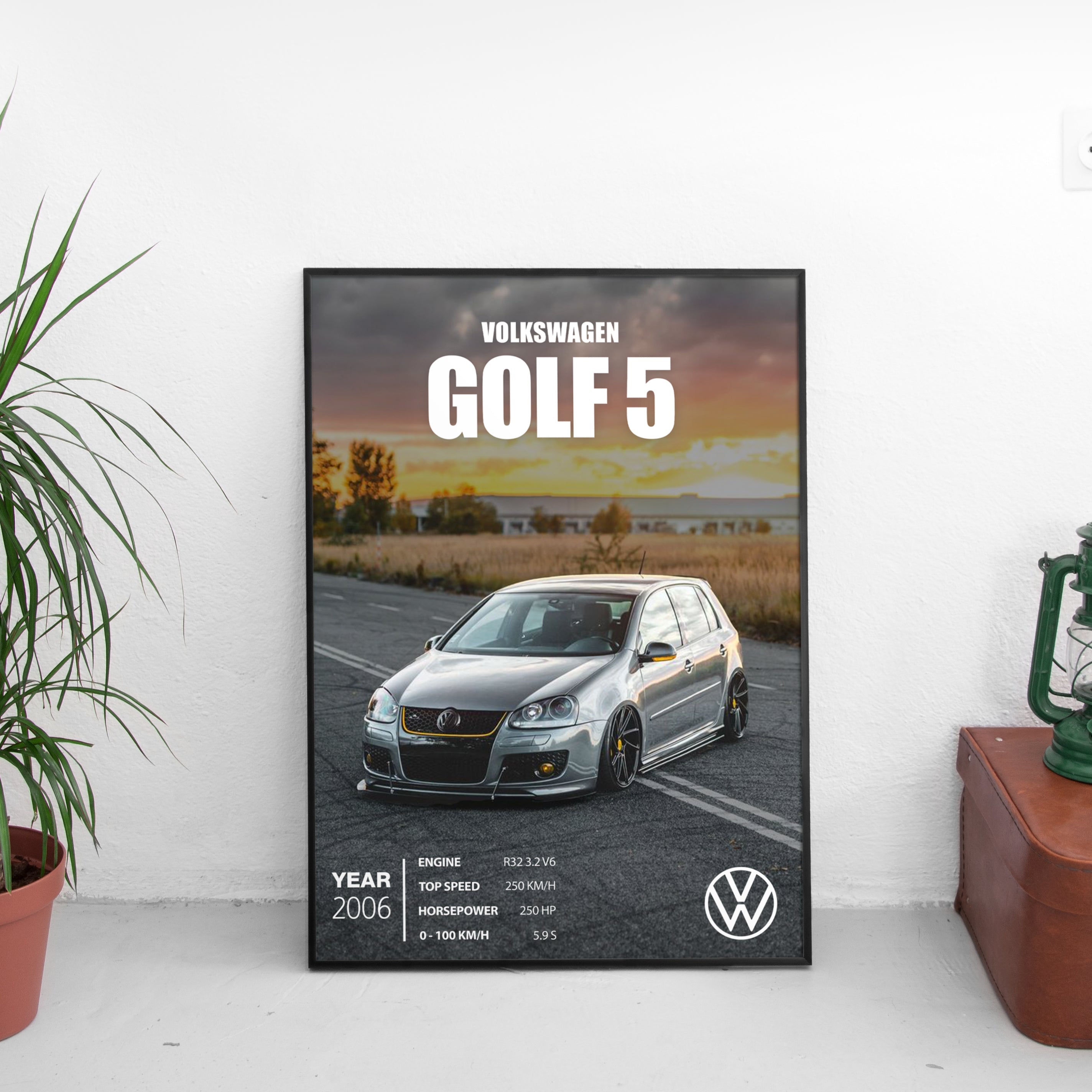 Volkswagen Golf 5 Poster (2006) - Custom Car Poster