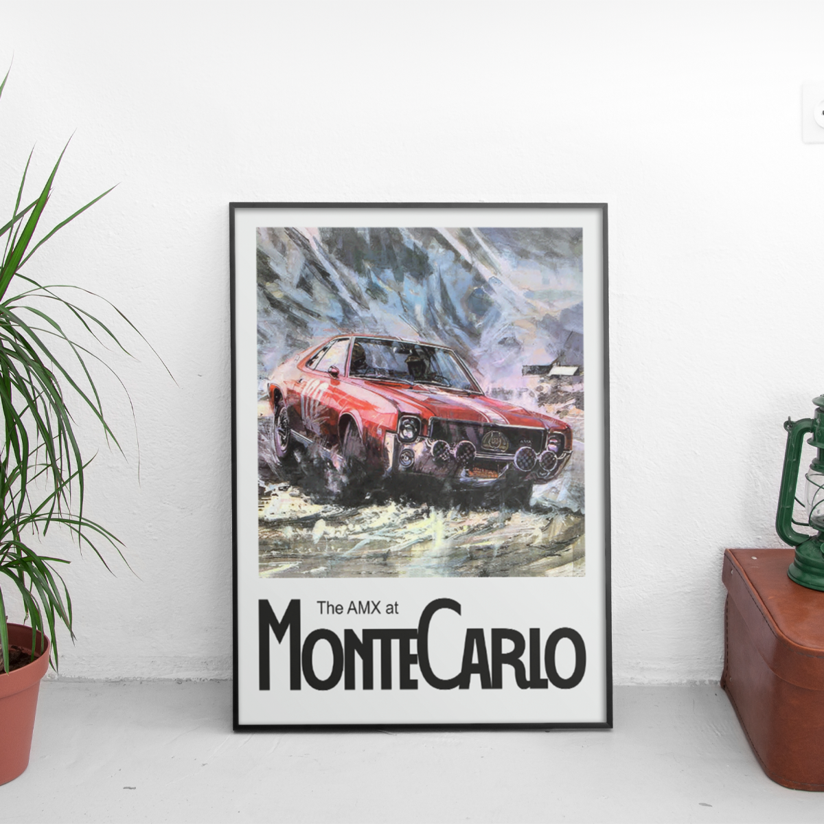 AMX at Monte Carlo Rally - framed wall mockup