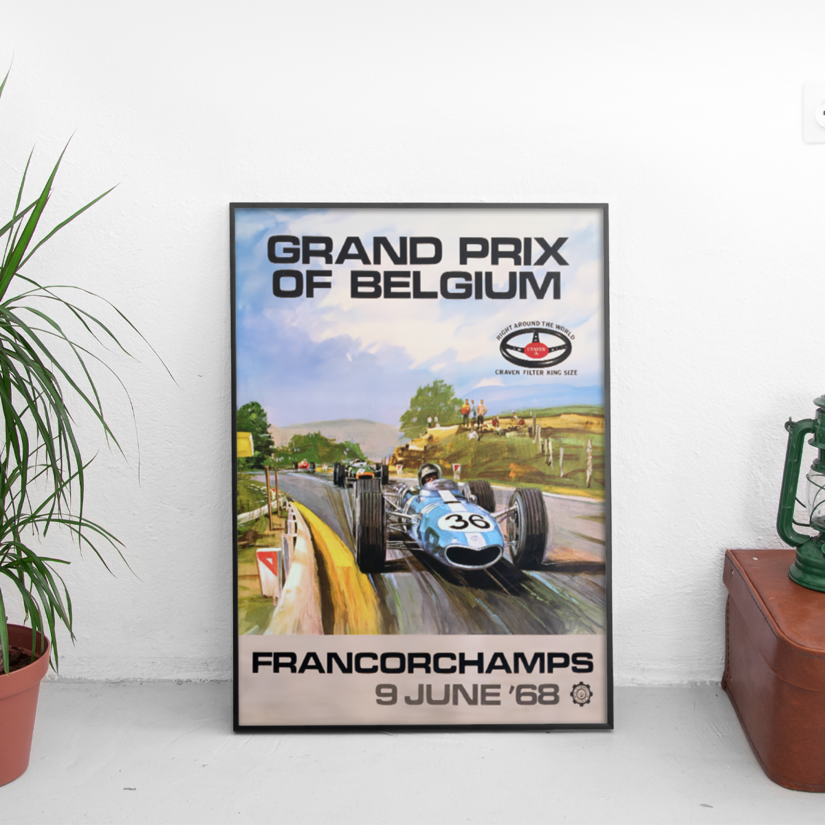 Belgian Grand Prix Spa Francorchamps '68 - framed wall mockup