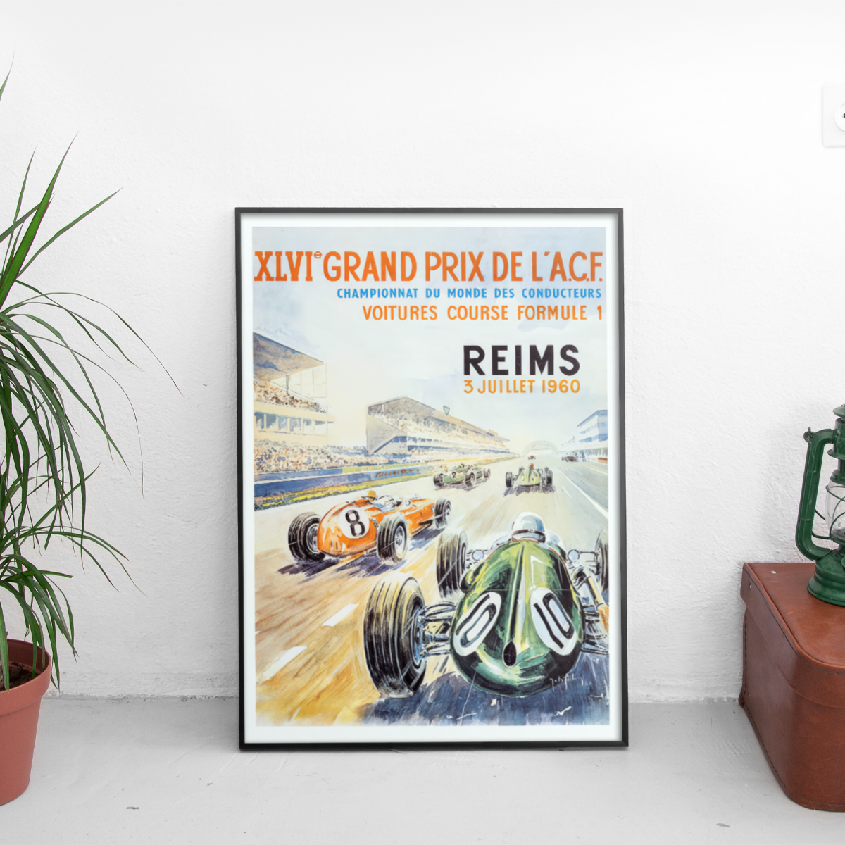 French Grand Prix Reims '60 Formula 1 - framed wall mockup