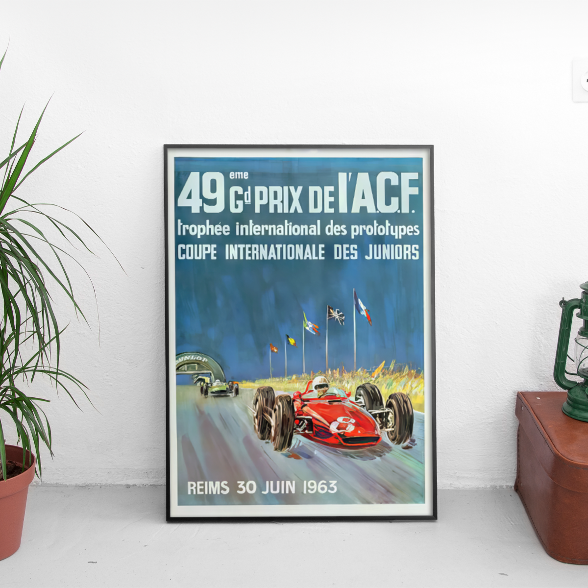 French Grand Prix Reims '63 Formula Junior - framed wall mockup