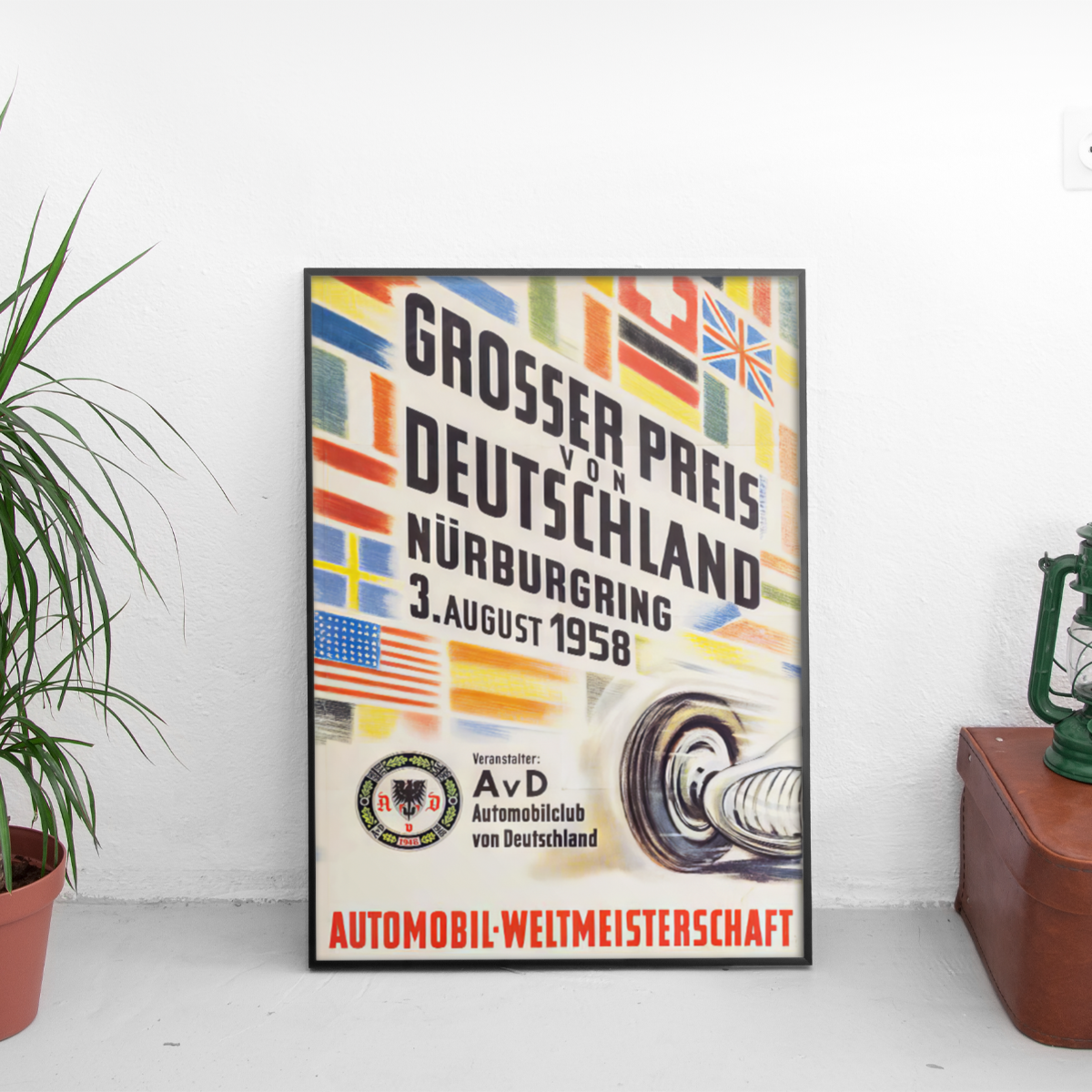 German Grand Prix Nürburgring '58 F1 World - framed wall mockup