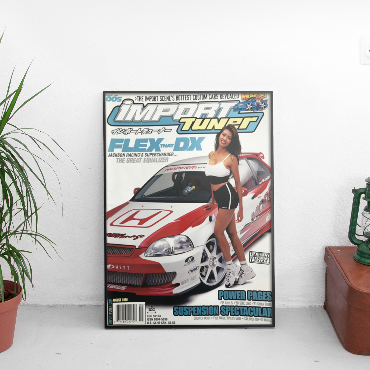 Import Tuner - Flex That DX Honda Civic EK - framed wall mockup