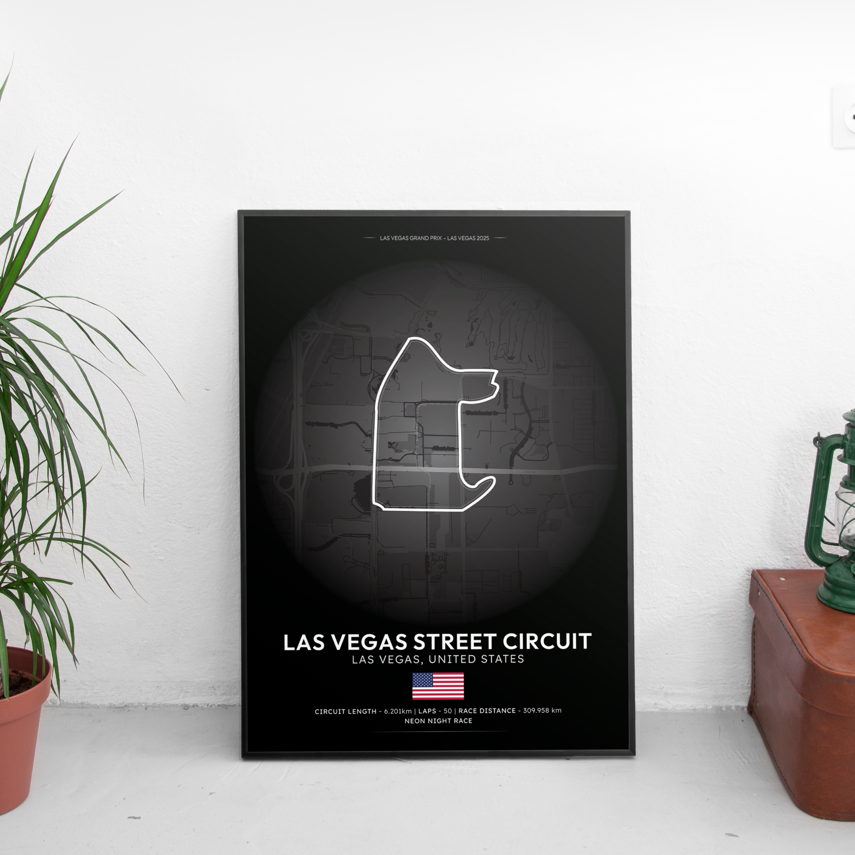 LAS VEGAS Track Poster - Custom Car Poster