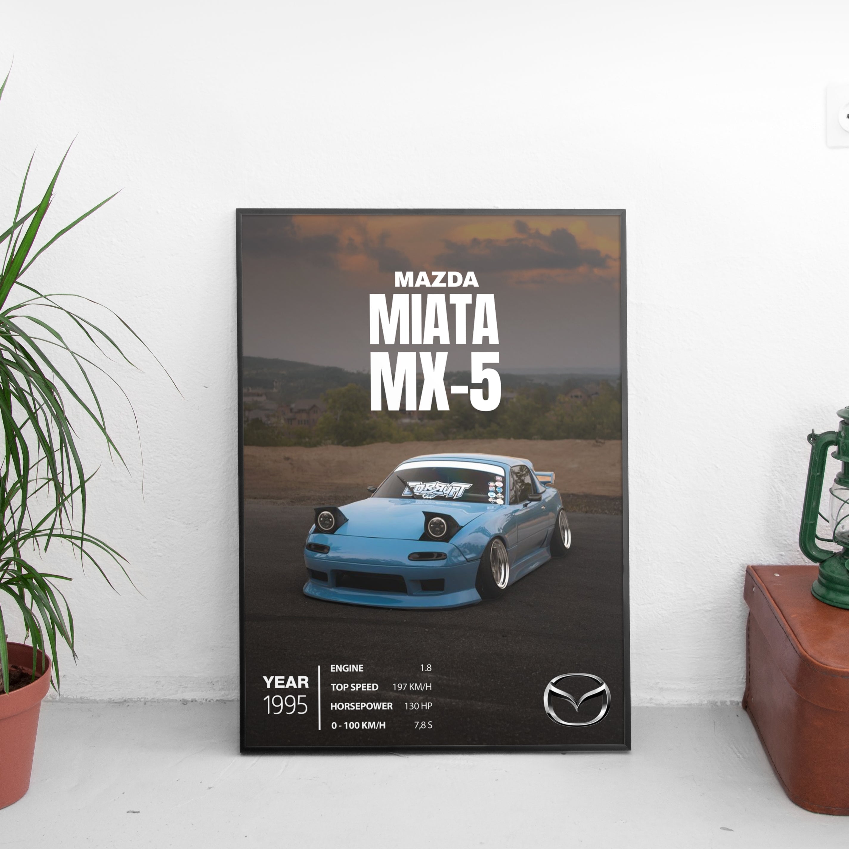 Mazda Miata Poster (1995) - Custom Car Poster