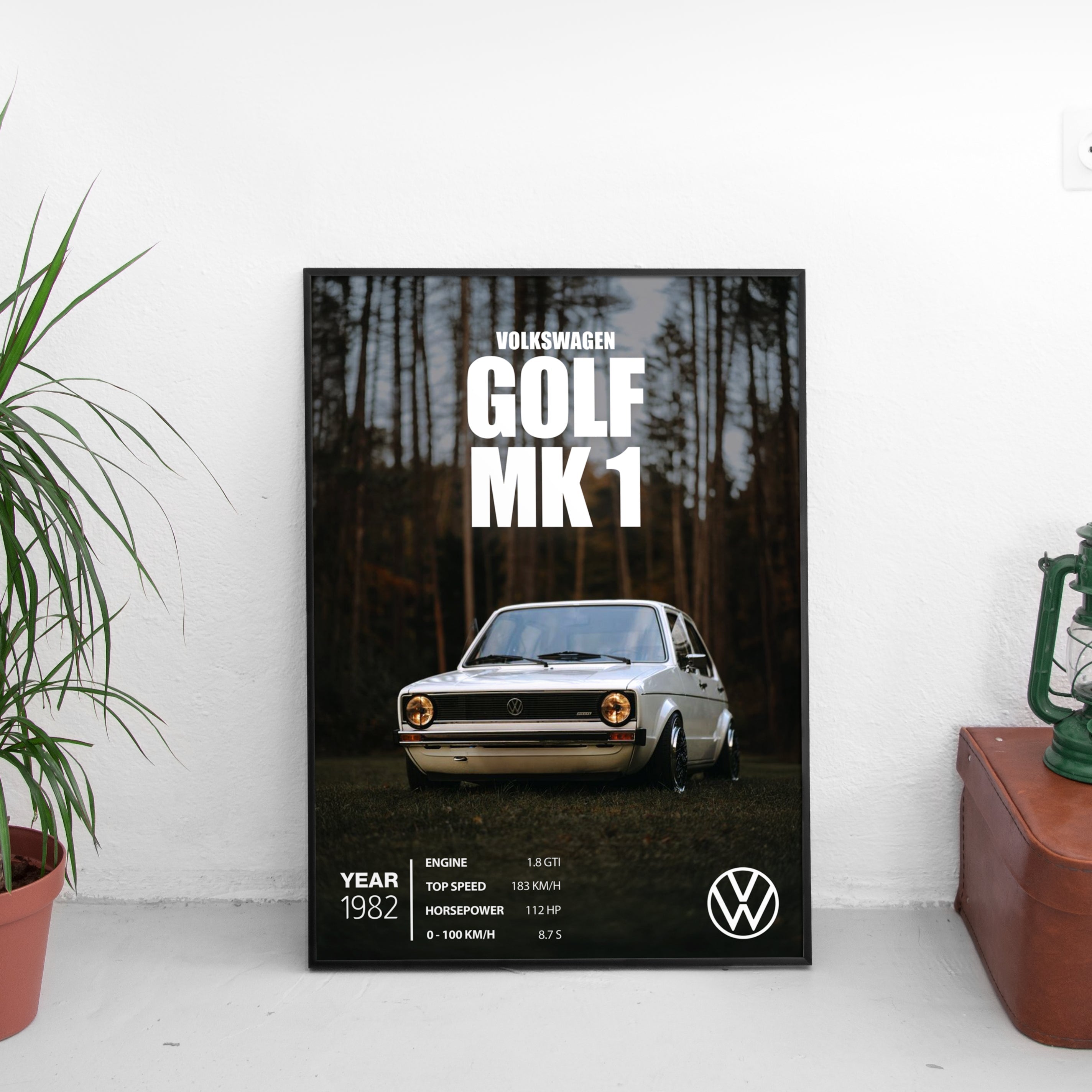 Volkswagen Golf MK1 Poster (1982) - Custom Car Poster