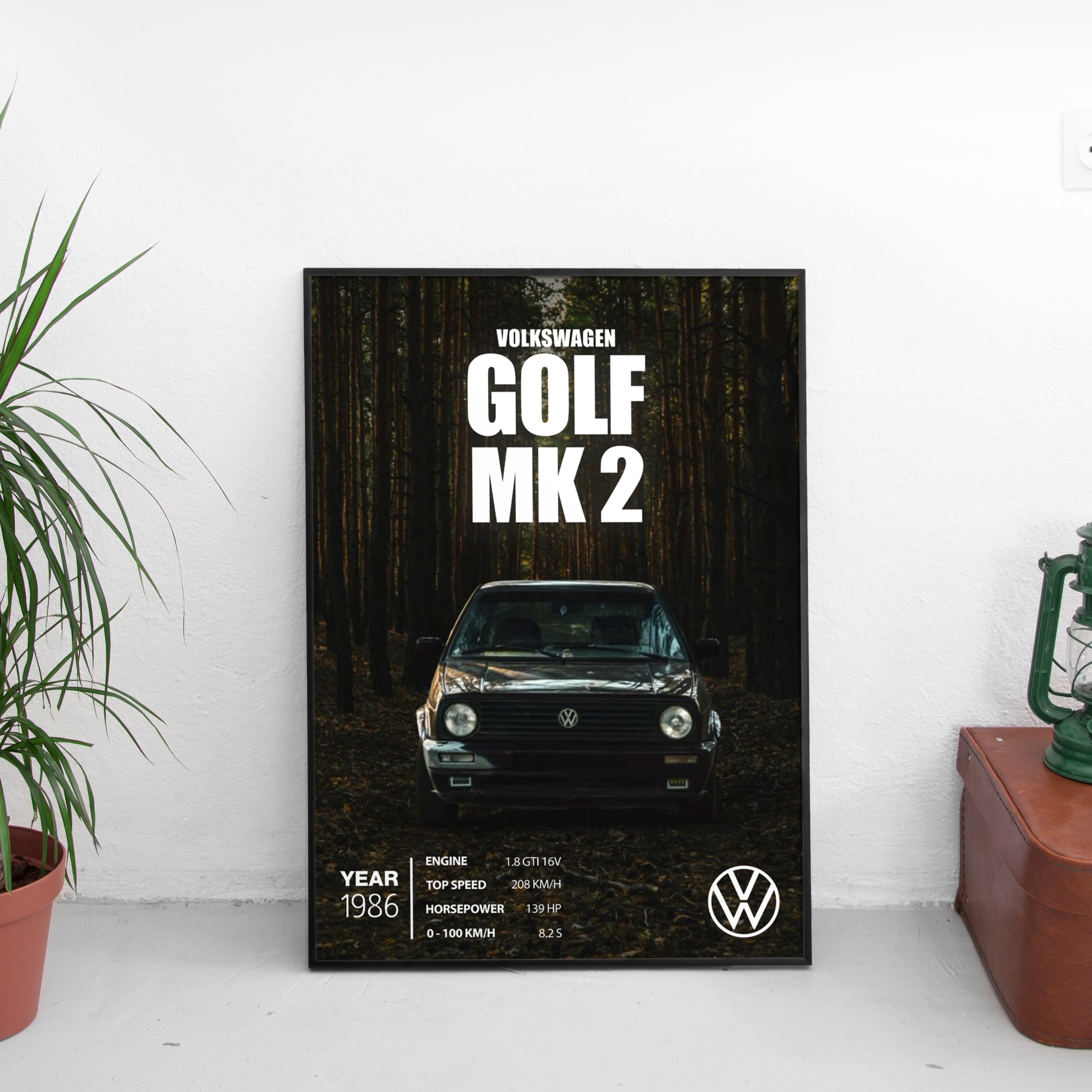 Volkswagen Golf MK2 Poster (1986)