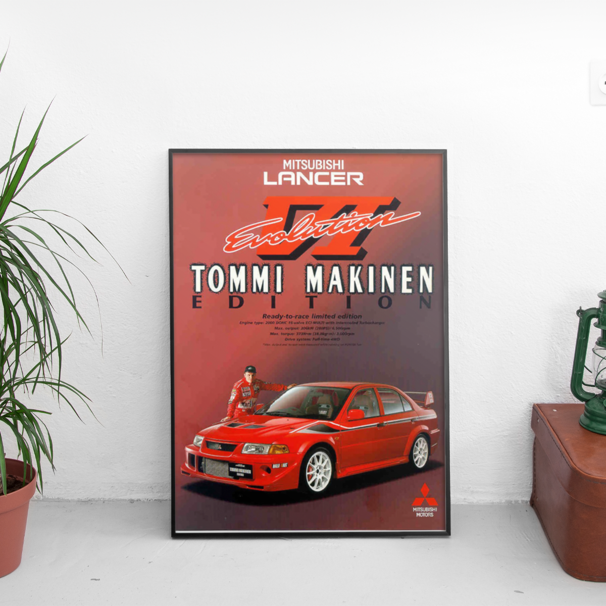 Lancer Evo VI Tommi Mäkinen - framed wall mockup