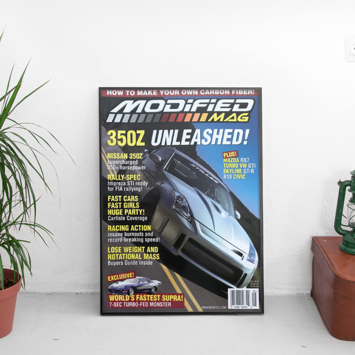 Modified 350Z Unleashed Nissan 350Z - framed wall mockup