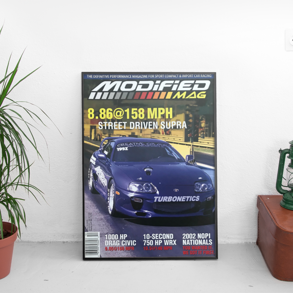 Modified Street Driven Supra Toyota Supra - framed wall mockup