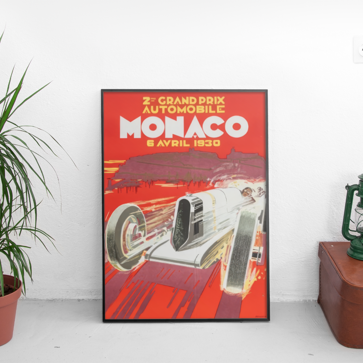 Monaco Grand Prix '30 Art Deco Falcucci - framed wall mockup