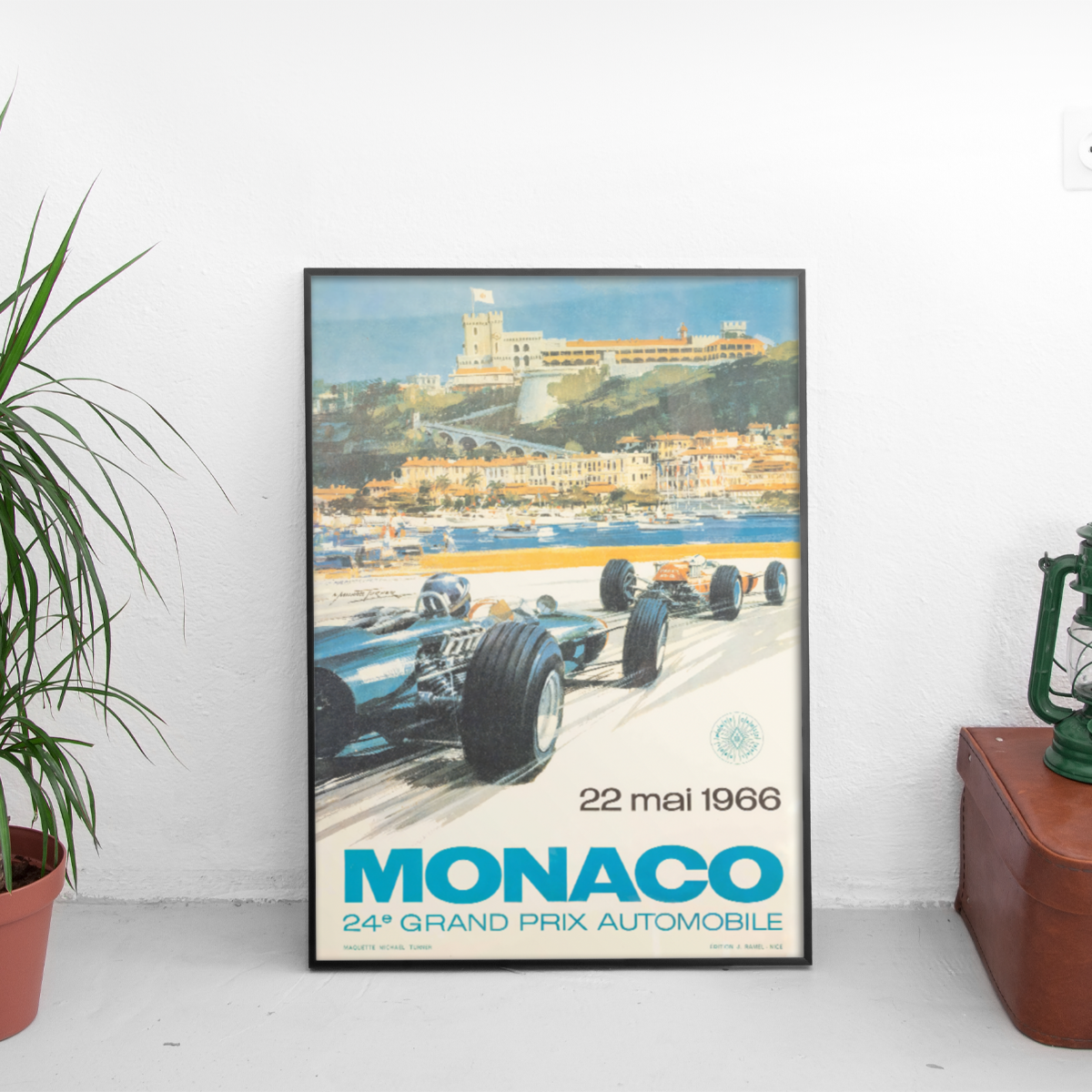 Monaco Grand Prix '66 Michael Turner Formula - framed wall mockup
