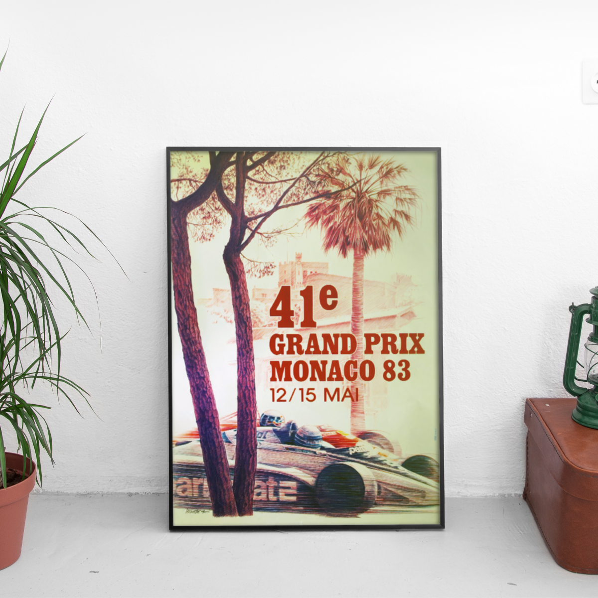 Monaco Grand Prix '83 41st Brabham Formula 1 - framed wall mockup