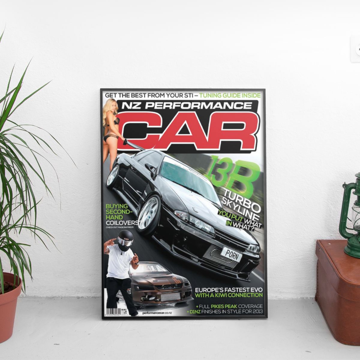 NZ Performance Car - 13B Turbo Nissan - framed wall mockup