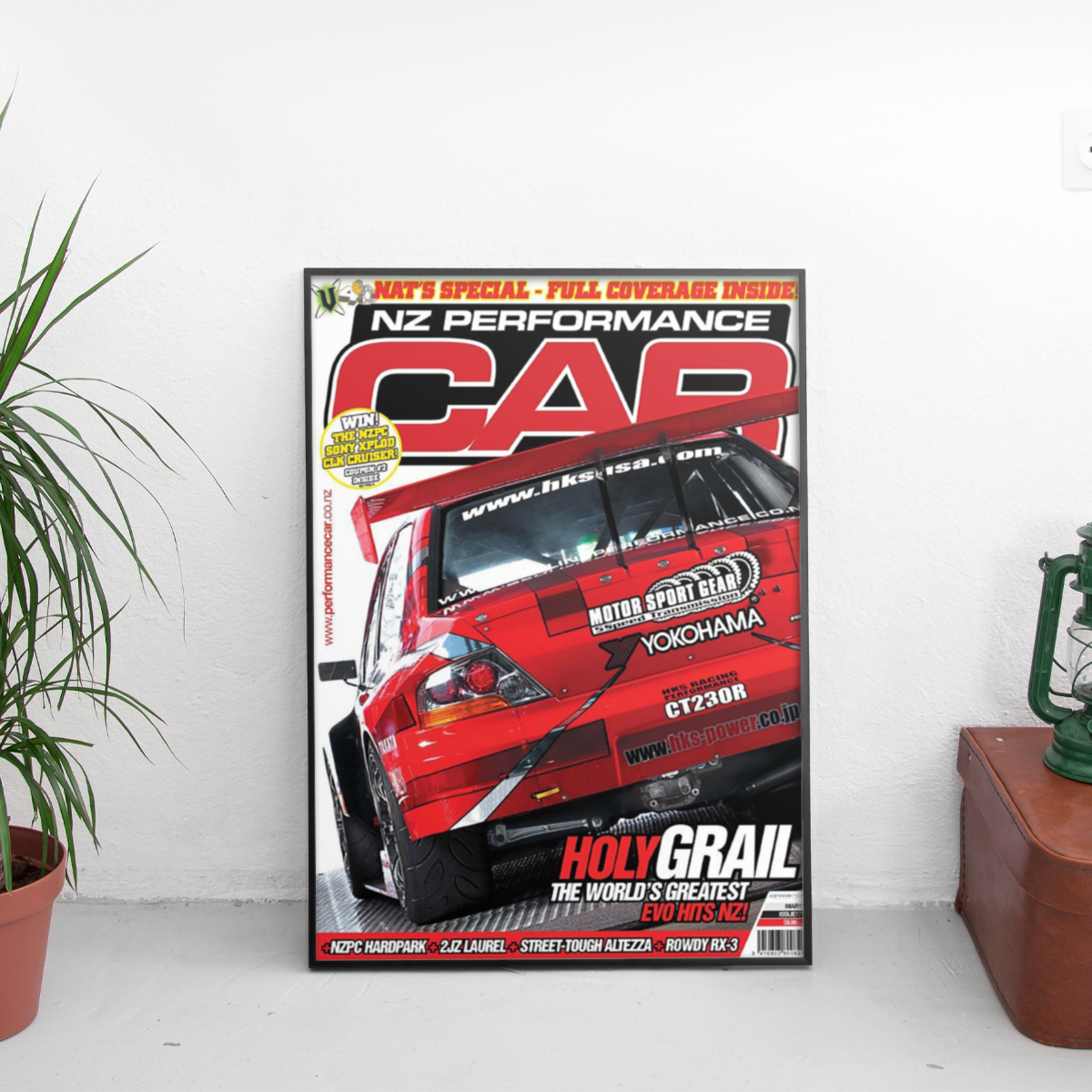 NZ Performance Car - Holy Grail Mitsubishi - framed wall mockup