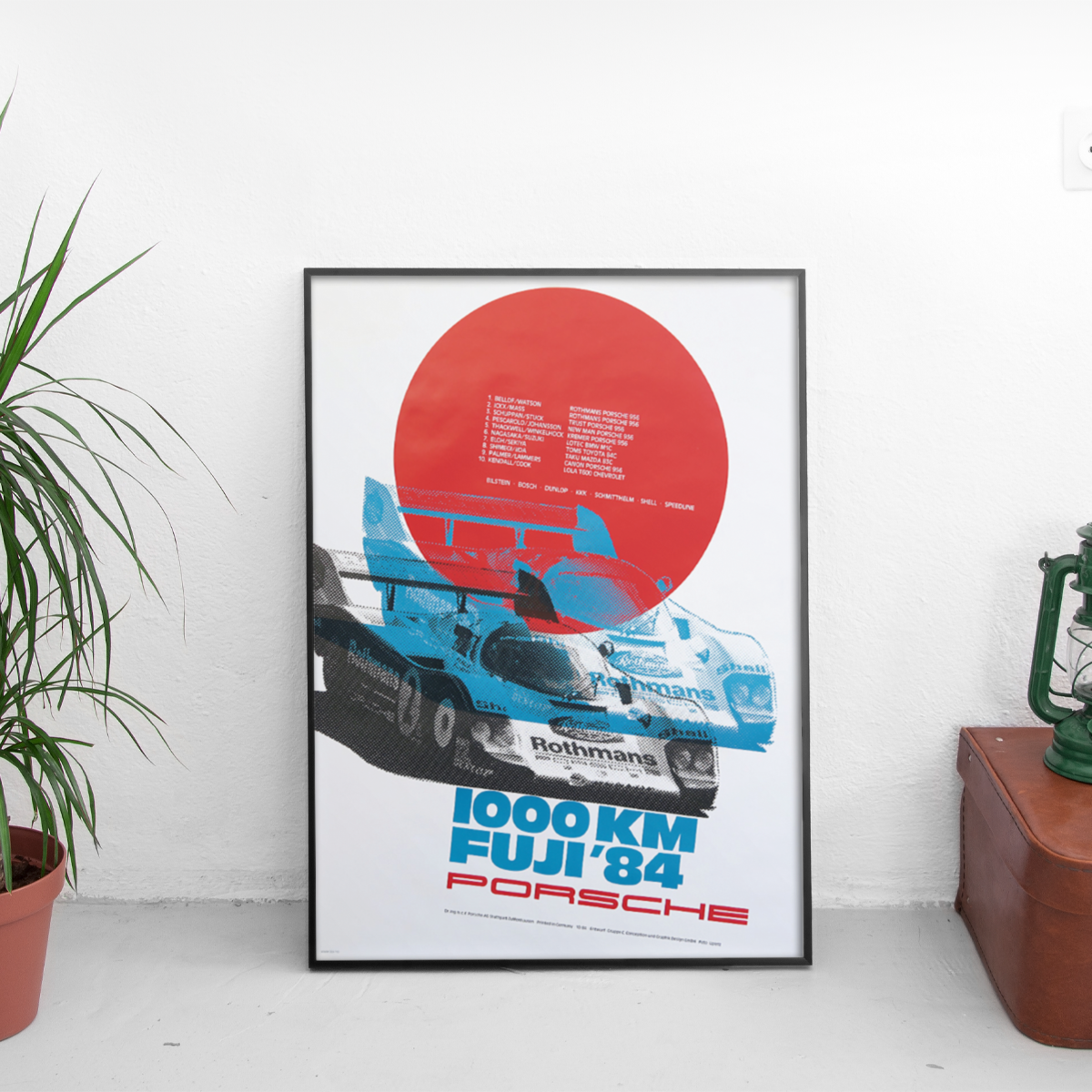 Porsche 1000km Fuji '84 956 Rothmans Bellof - framed wall mockup