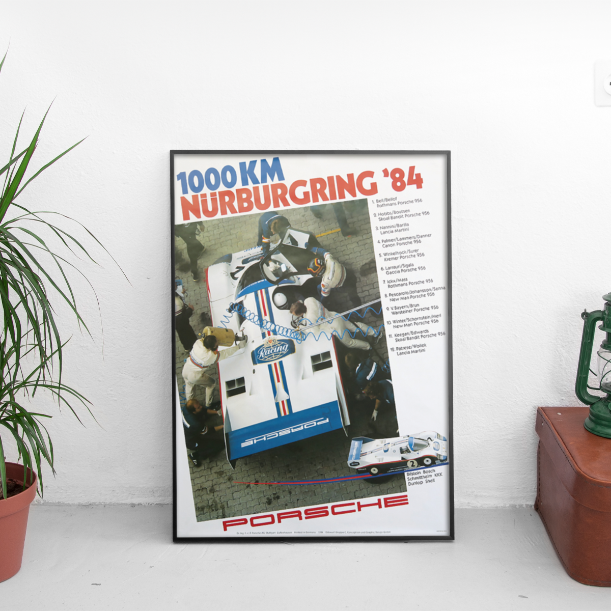 Porsche 1000km Nürburgring '84 956 Rothmans - framed wall mockup