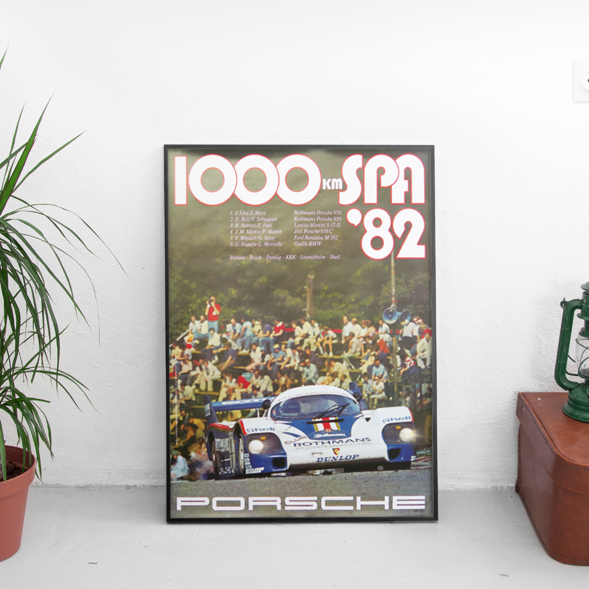 Porsche 1000km Spa '82 956 Rothmans Ickx Mass - framed wall mockup