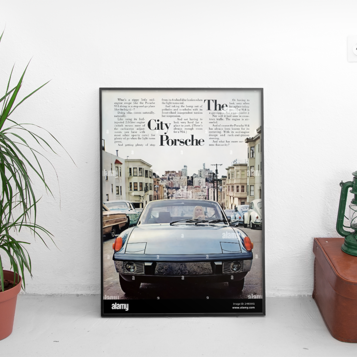 Porsche 914 - The City Porsche - framed wall mockup