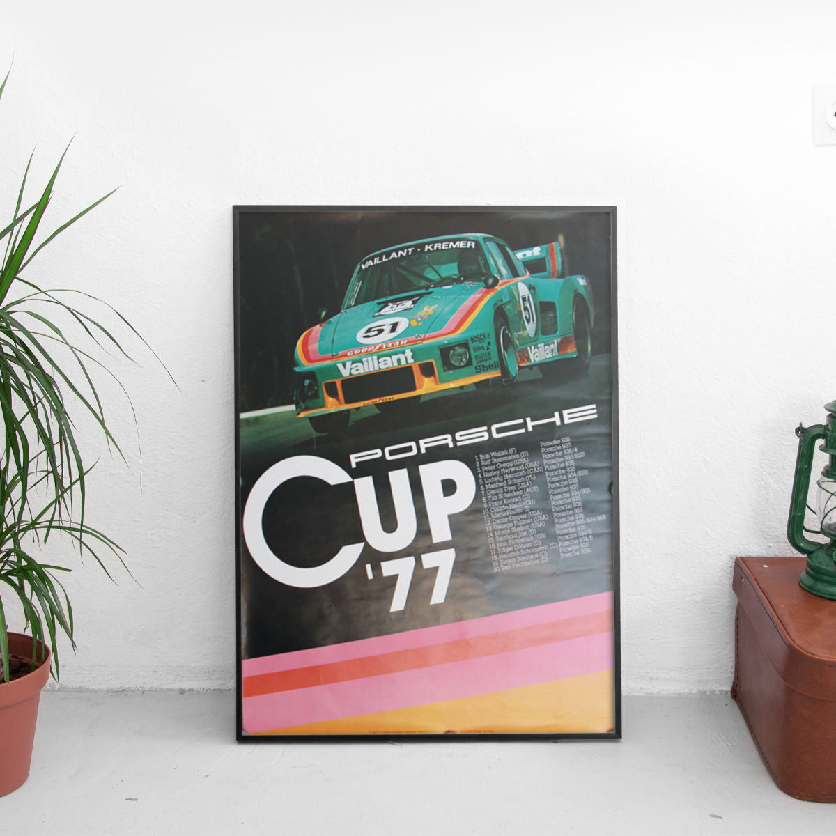 Porsche Cup '77 Vaillant Kremer 935 Bob - framed wall mockup