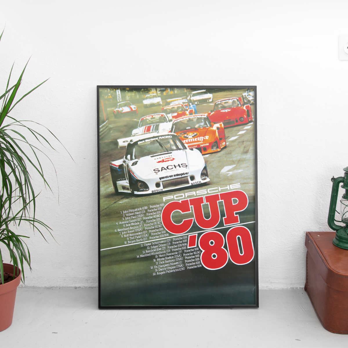 Porsche Cup '80 935 Dick Barbour Sachs - framed wall mockup