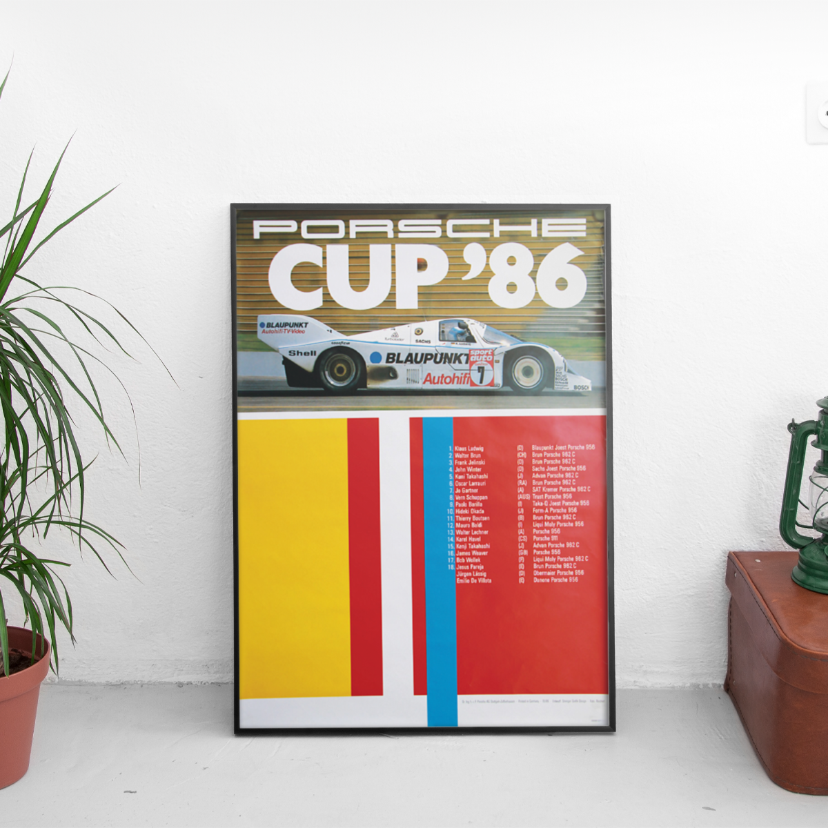 Porsche Cup '86 962 Group C Blaupunkt Klaus - framed wall mockup