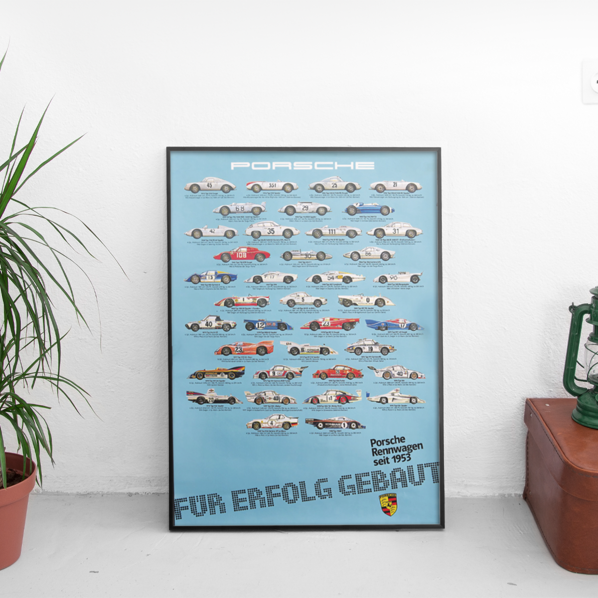 Porsche Rennwagen Since 1953 - framed wall mockup