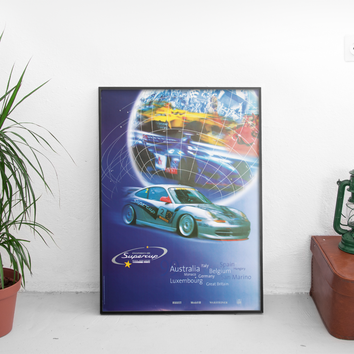 Porsche Supercup '99 911 GT3 Pirelli Globe - framed wall mockup